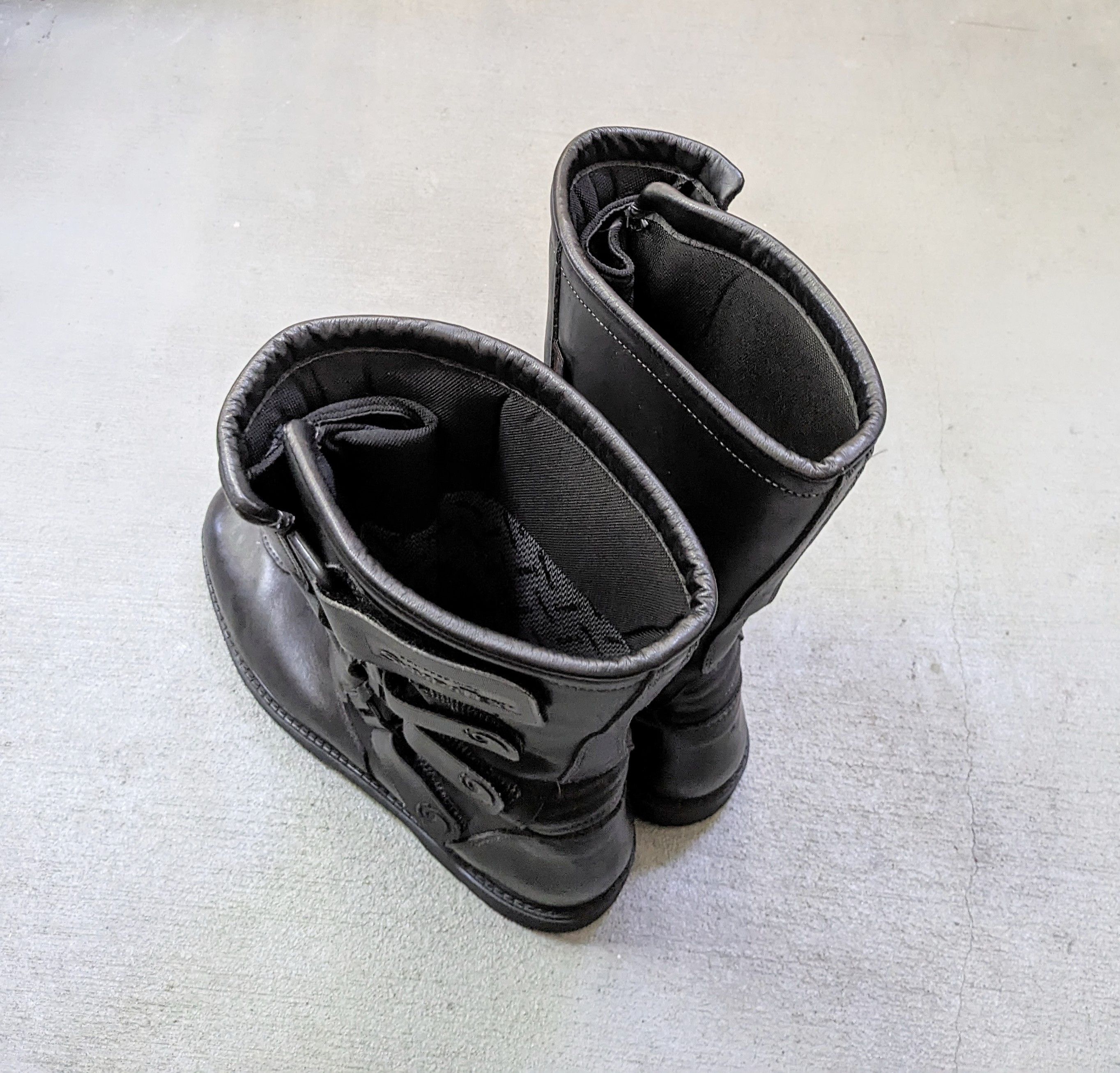 Vintage Moto Boots Black 12.5 Leather Biker Moto Rubber Italy Size US 12.5 / EU 45-46 - 13 Thumbnail