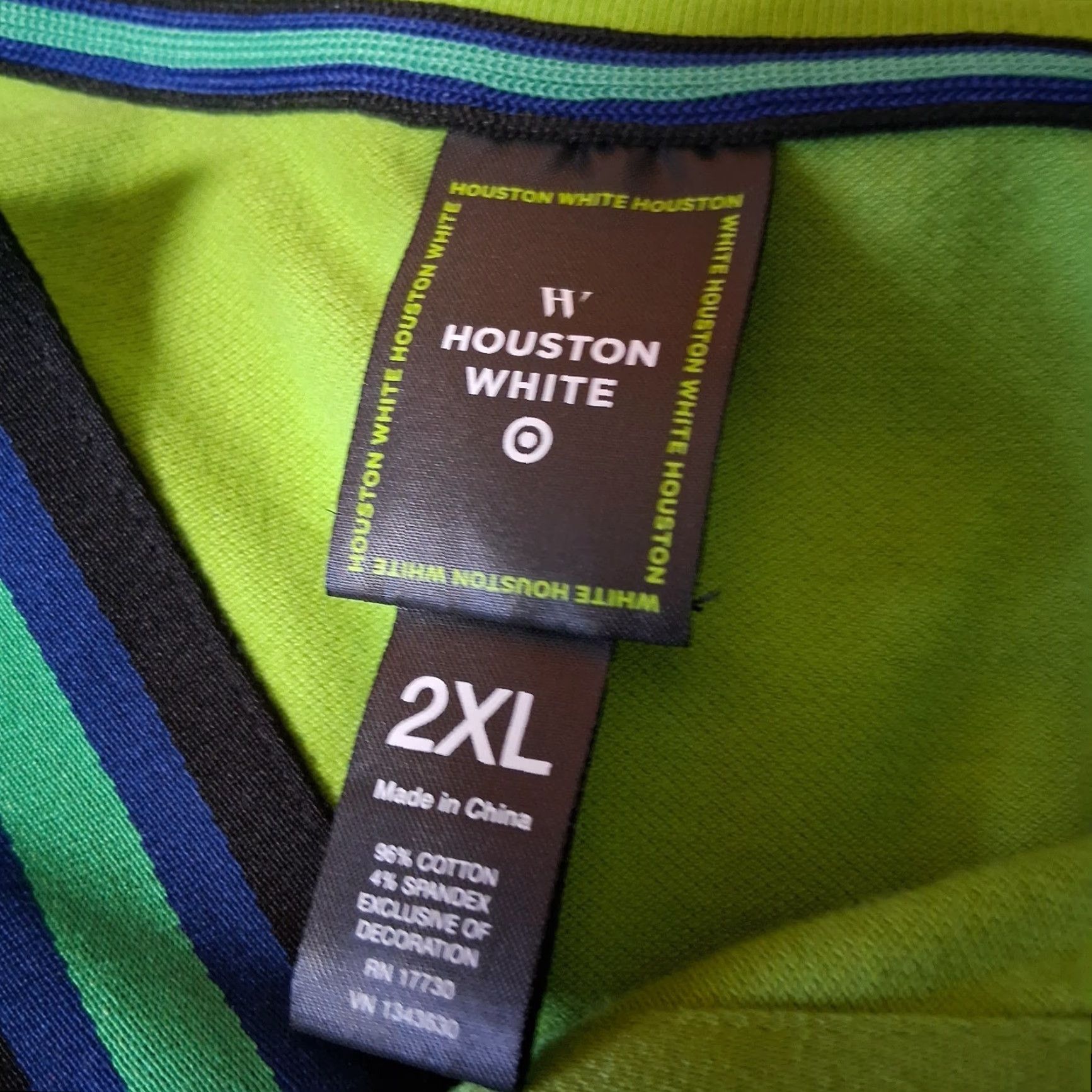 Vintage Houston White Polo Shirt Men 2XL Lime Green Woven W Sporty Golf Preppy Shirt Size US XXL / EU 58 / 5 - 7 Thumbnail