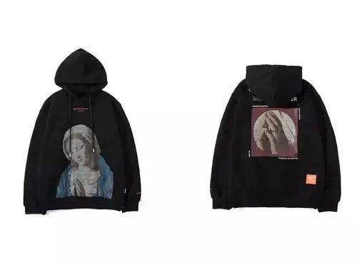 Japanese Brand × Vintage Pray Black Hoodie Sweatshirt Pullover Jersey Jumper Size US XL / EU 56 / 4 - 2 Thumbnail