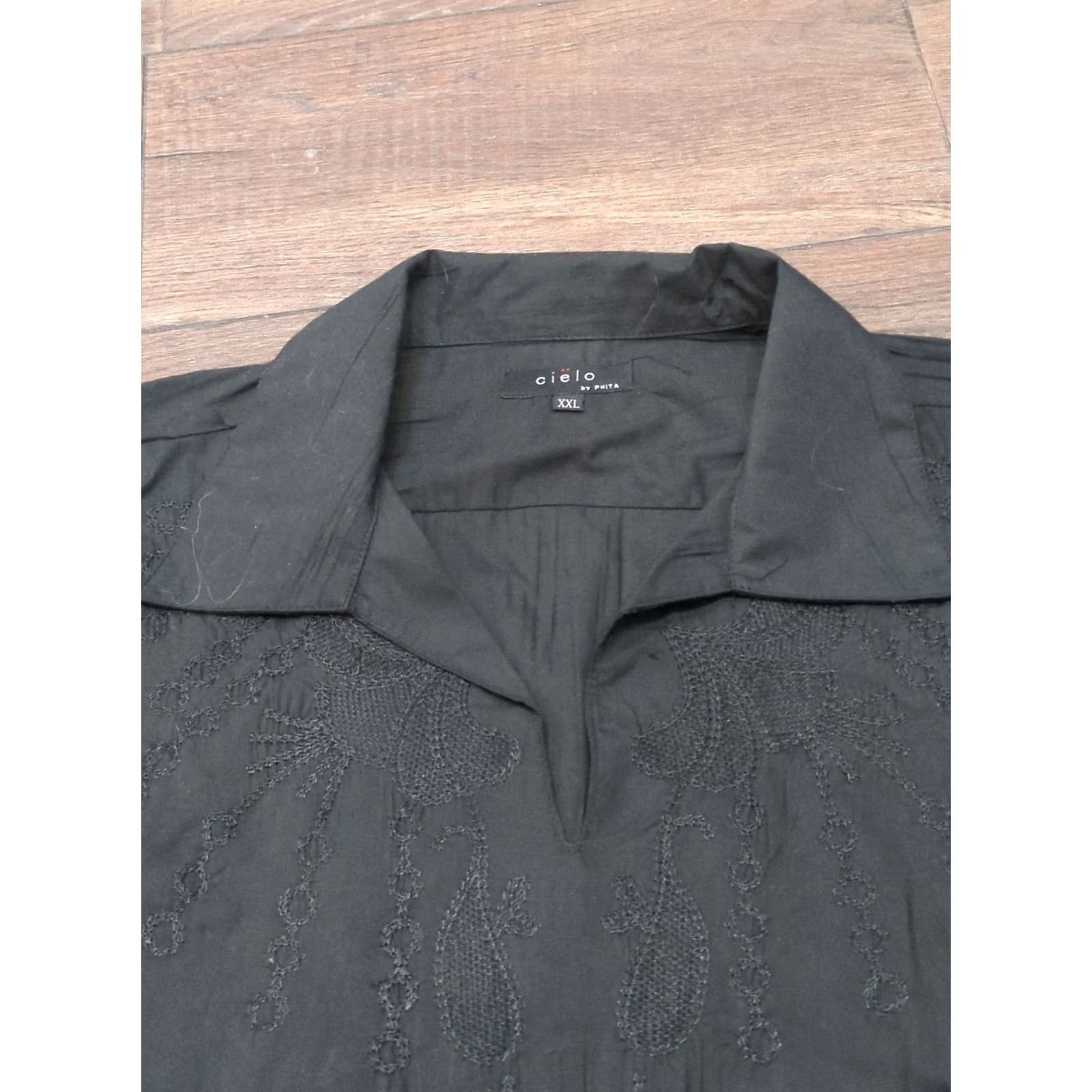 Vintage Cielo Button-Up Shirt Men's 2XL Black Embroidered Long Sleeve Cowboy 70s Country Knit Size US XXL / EU 58 / 5 - 2 Thumbnail