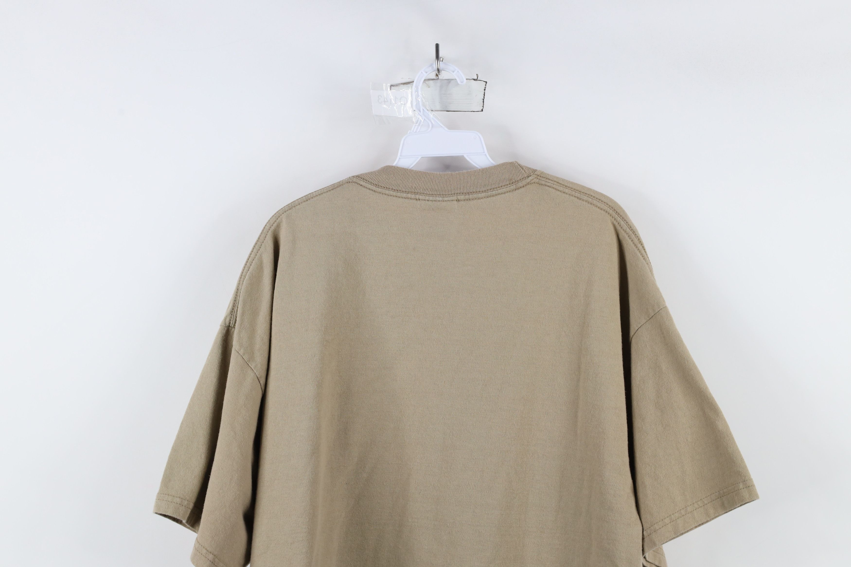 Vintage Vintage 90s Streetwear Heavyweight Cotton T-Shirt Khaki Size US XXL / EU 58 / 5 - 13 Thumbnail