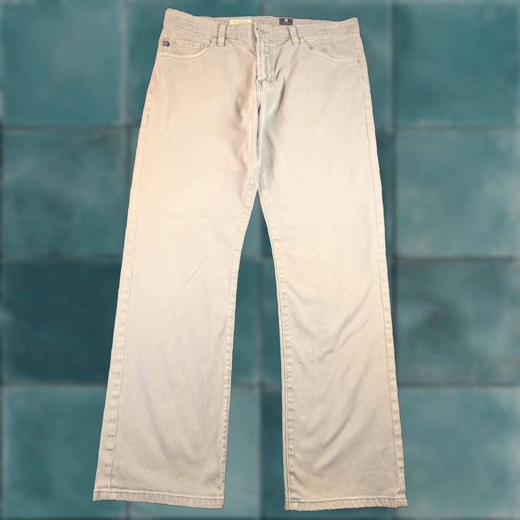 Vintage AG Adriano Goldschmied The Protégé Straight Leg Pants 36x34 Gray Men's 5-Pocket Design Regular Size 36 Front Flat 30 Inseam Cotton Blend Vintage: No Size US 36 / EU 52 - 1 Thumbnail