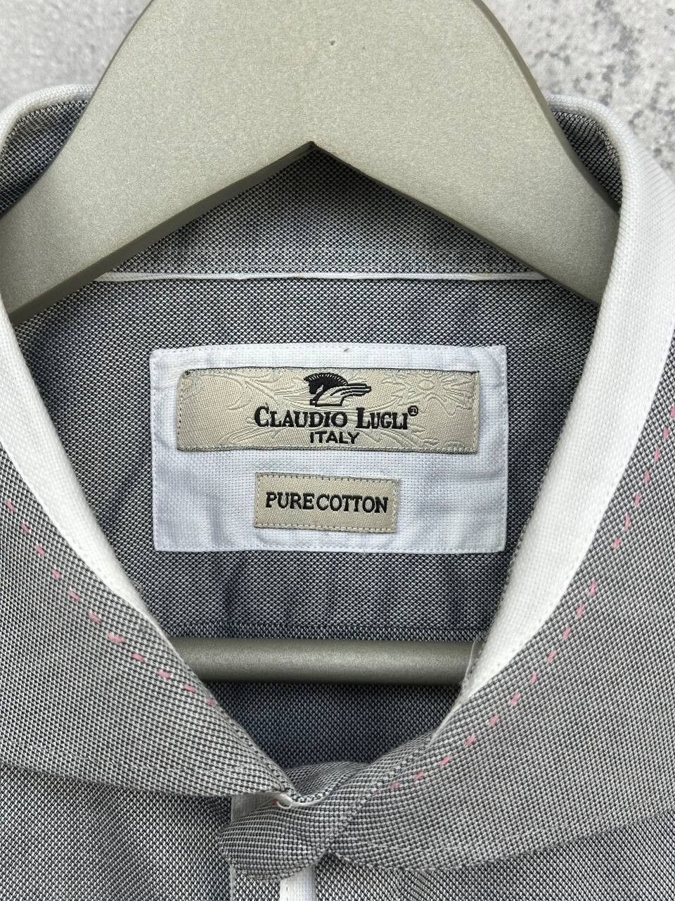 Other Claudio Lugli Italy Grey Micro Pattern Shirt Contrast Trim Size US XXL / EU 58 / 5 - 10 Thumbnail