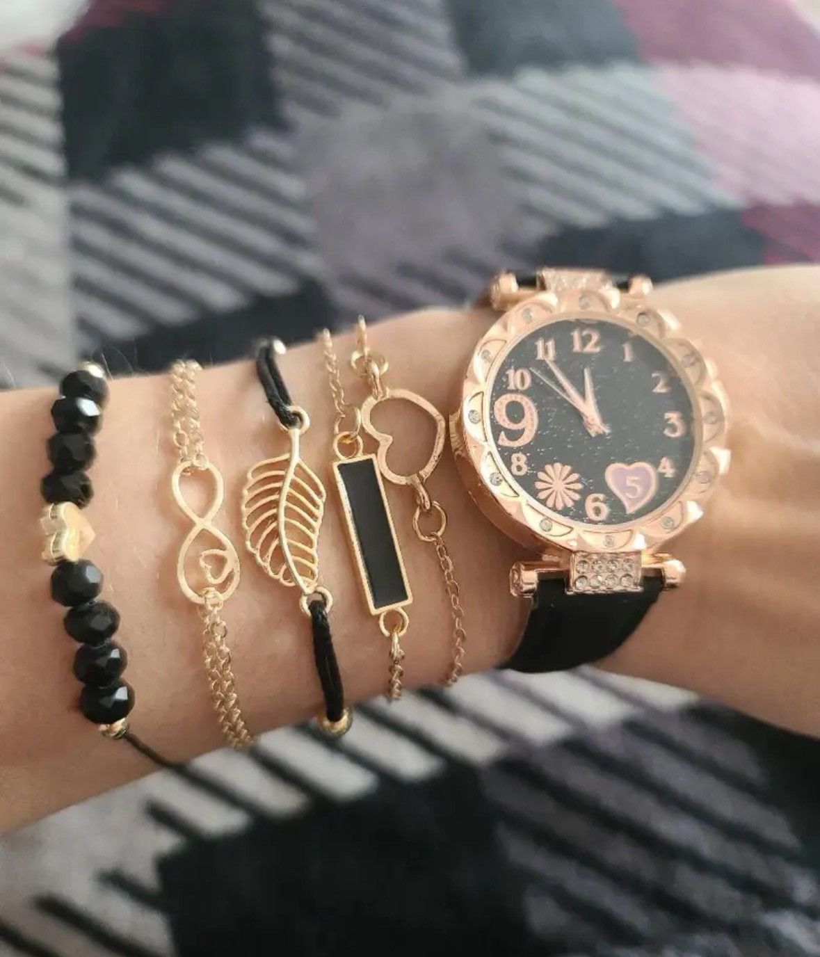 image of Vintage Jewellery Set 6Pcs in Black, Women's