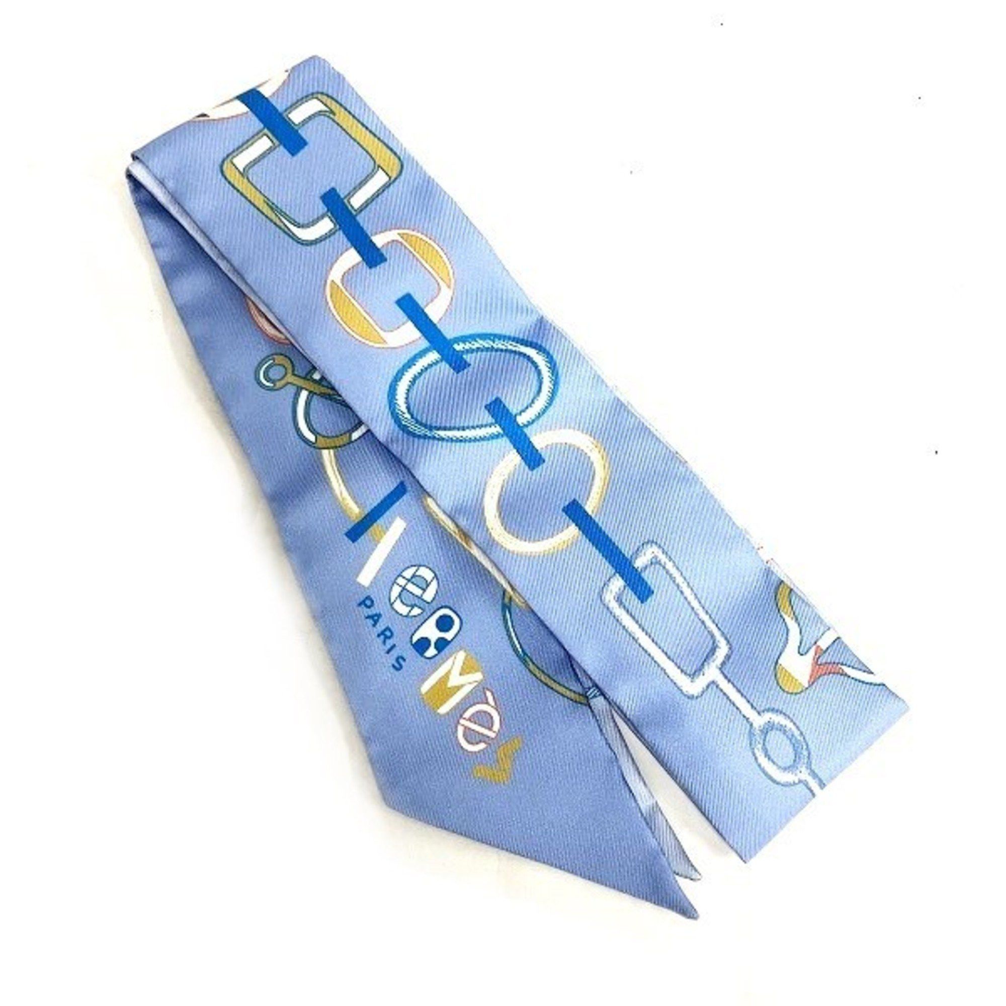 image of Hermes Twilly Dore Bookle Brand Accessories Mufflers/scarves Women's in Blue