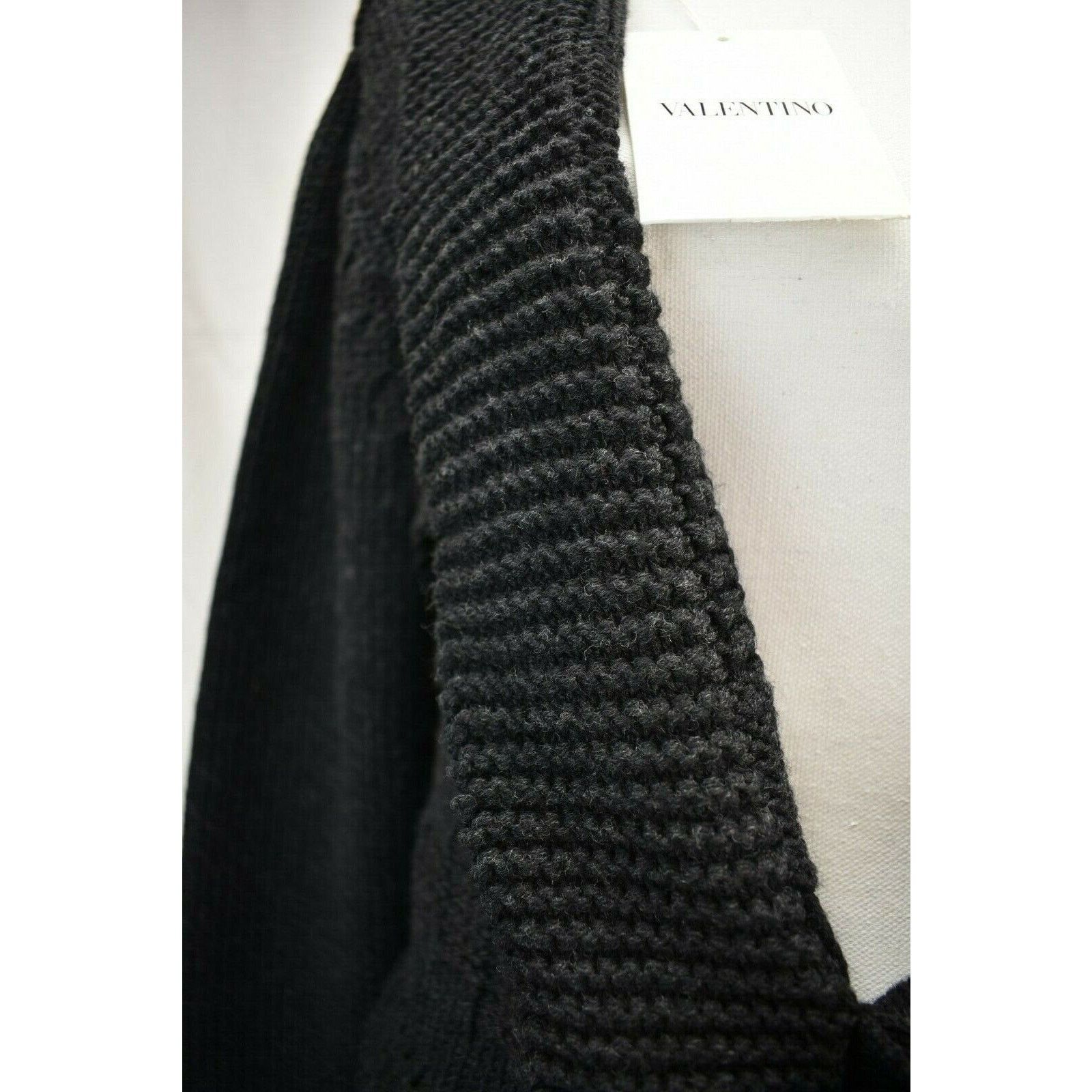 Valentino VALENTINO BLACK WOOL KNIT SWEATER LONG CARDIGAN COAT M IT Size M / US 6-8 / IT 42-44 - 8 Thumbnail
