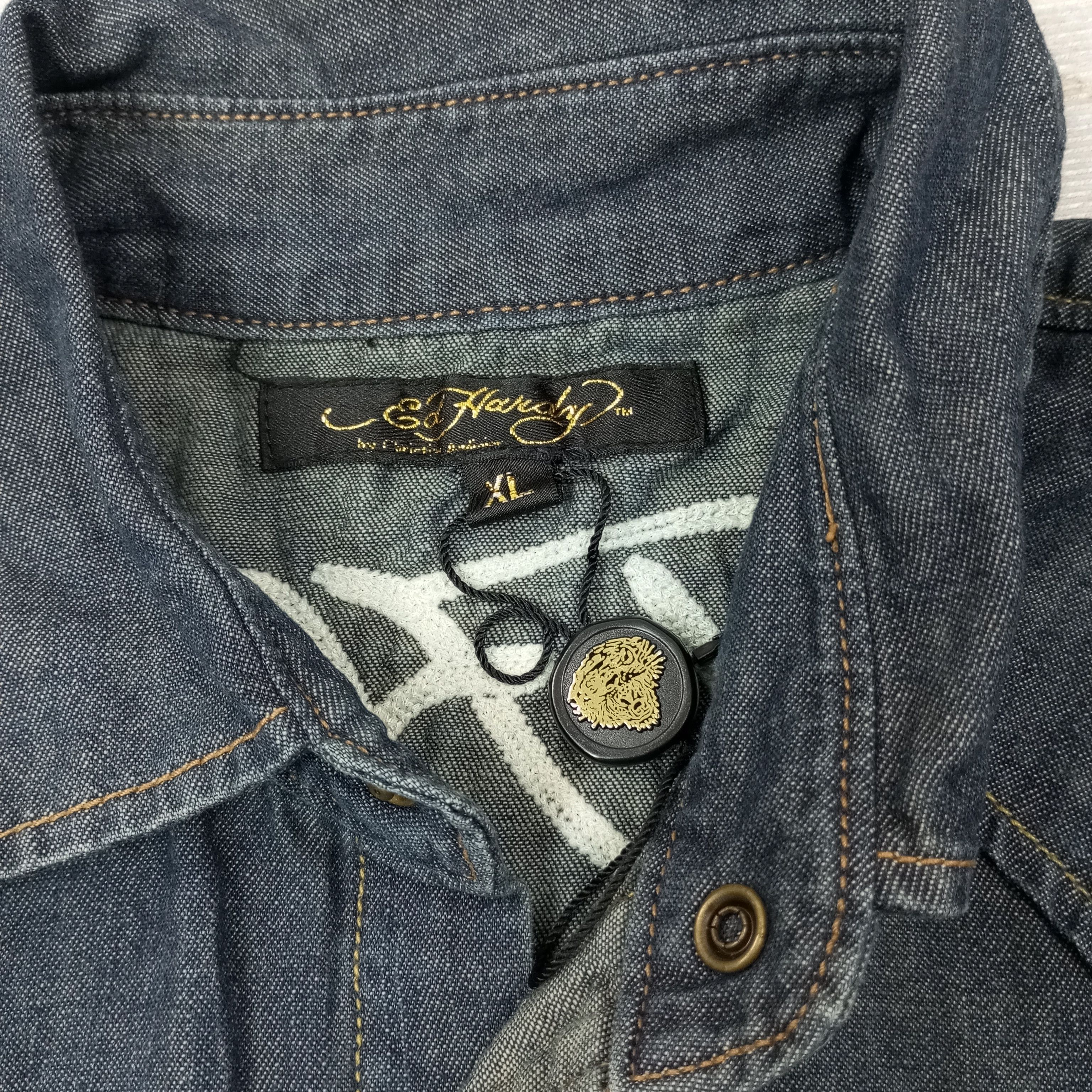 Ed Hardy Ed Hardy by Christian Audiguer Embroidery Shirt C239N18 Size US XL / EU 56 / 4 - 6 Thumbnail