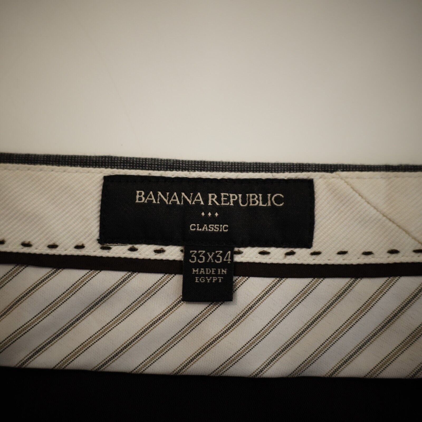 Banana Republic Banana Republic Gray Birdseye Polyester Flat Front Mid Rise Size 34R - 5 Thumbnail