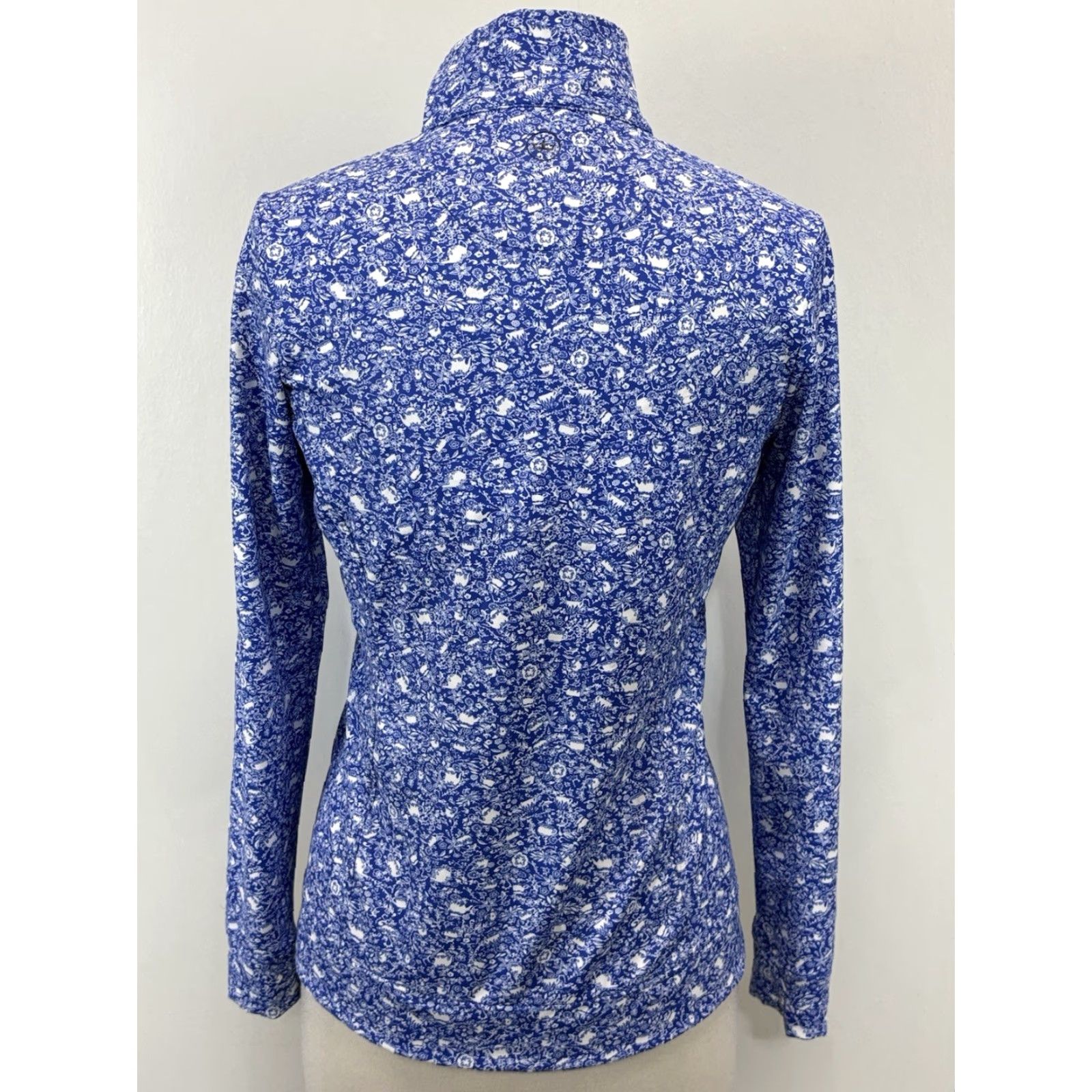 Peter Millar Peter Millar Full Zip Athletic Jacket Womens Small Blue White Teacup Sage Valley Size S / US 4 / IT 40 - 3 Thumbnail