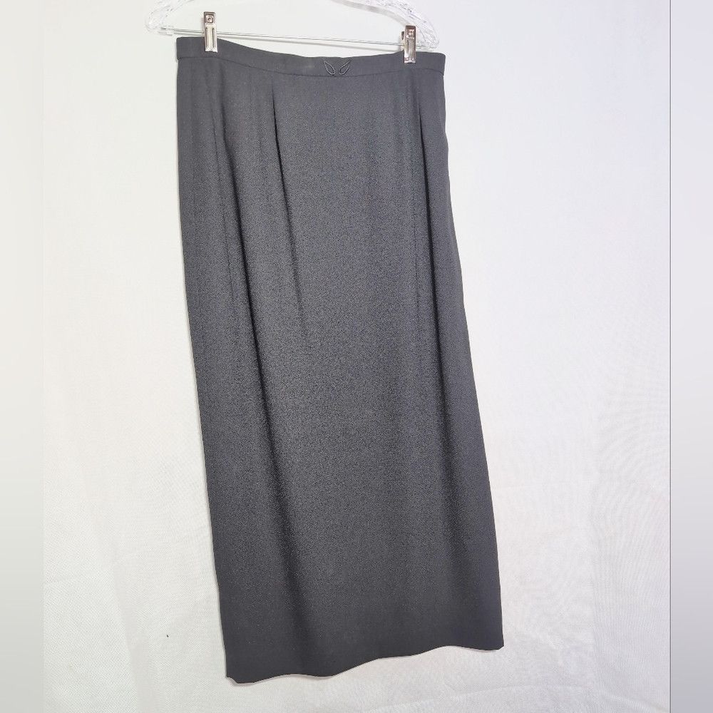 Adrianna Papell Vintage Adrianna Papell 14 Black Maxi Skirt Suit Embroidere Size XL / US 12-14 / IT 48-50 - 4 Thumbnail
