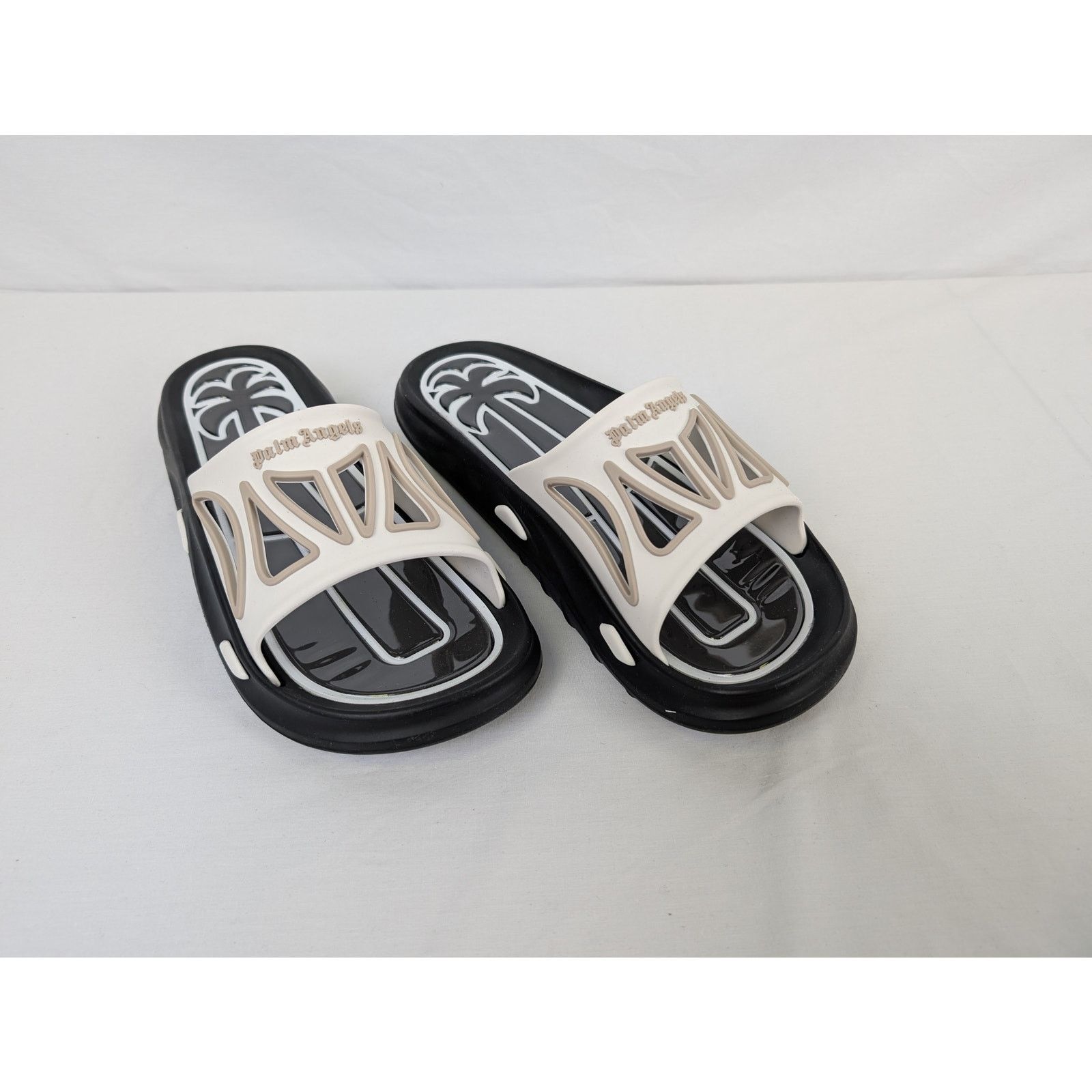 Palm Angels o1rshd1 Modular Slide in Black/White Size US 12 / EU 45 - 5 Thumbnail