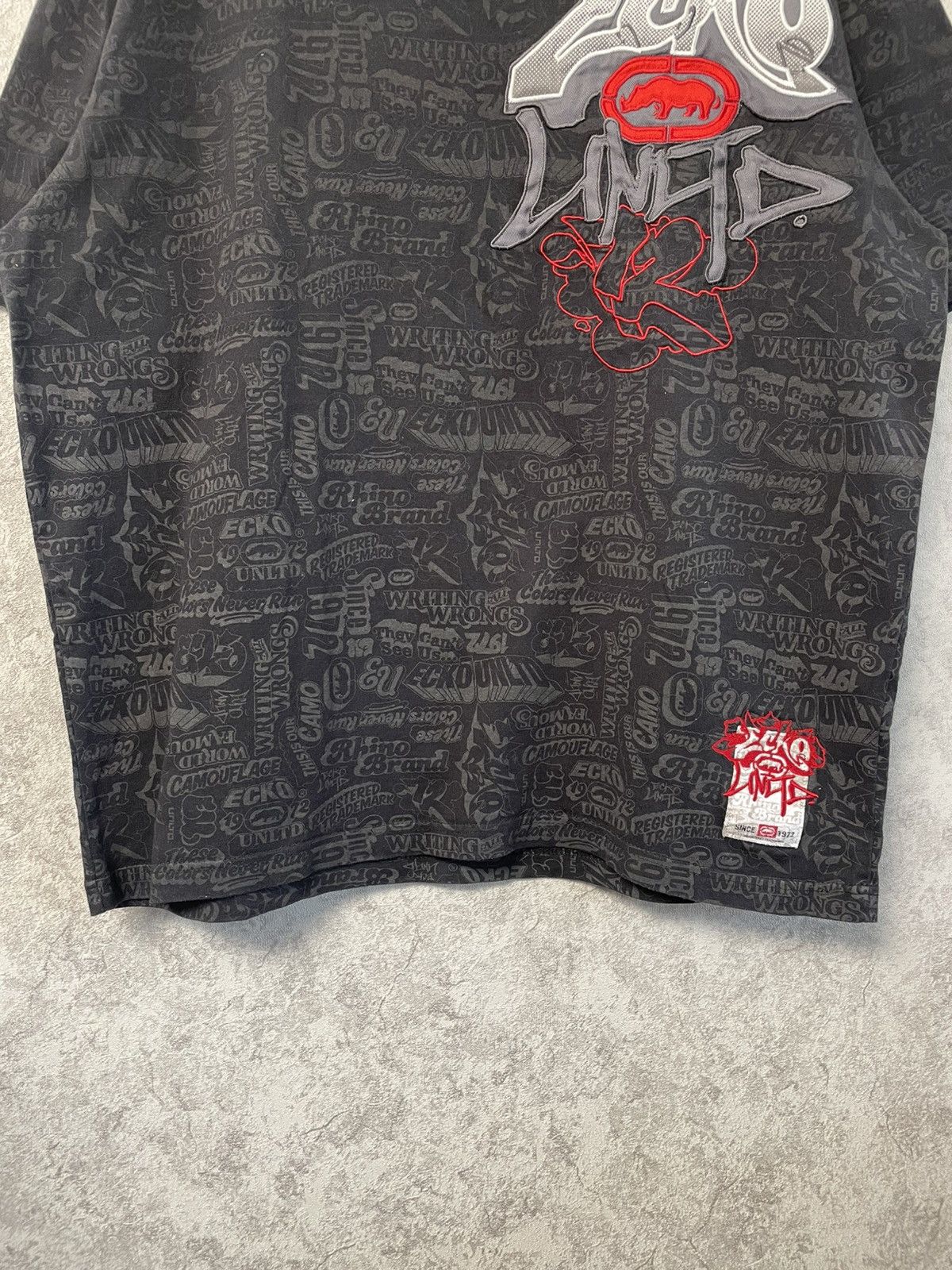 Ecko Unltd. Vintage Ecko Unltd Embroidered Logo Allover Print T-Shirt Size US L / EU 52-54 / 3 - 3 Thumbnail
