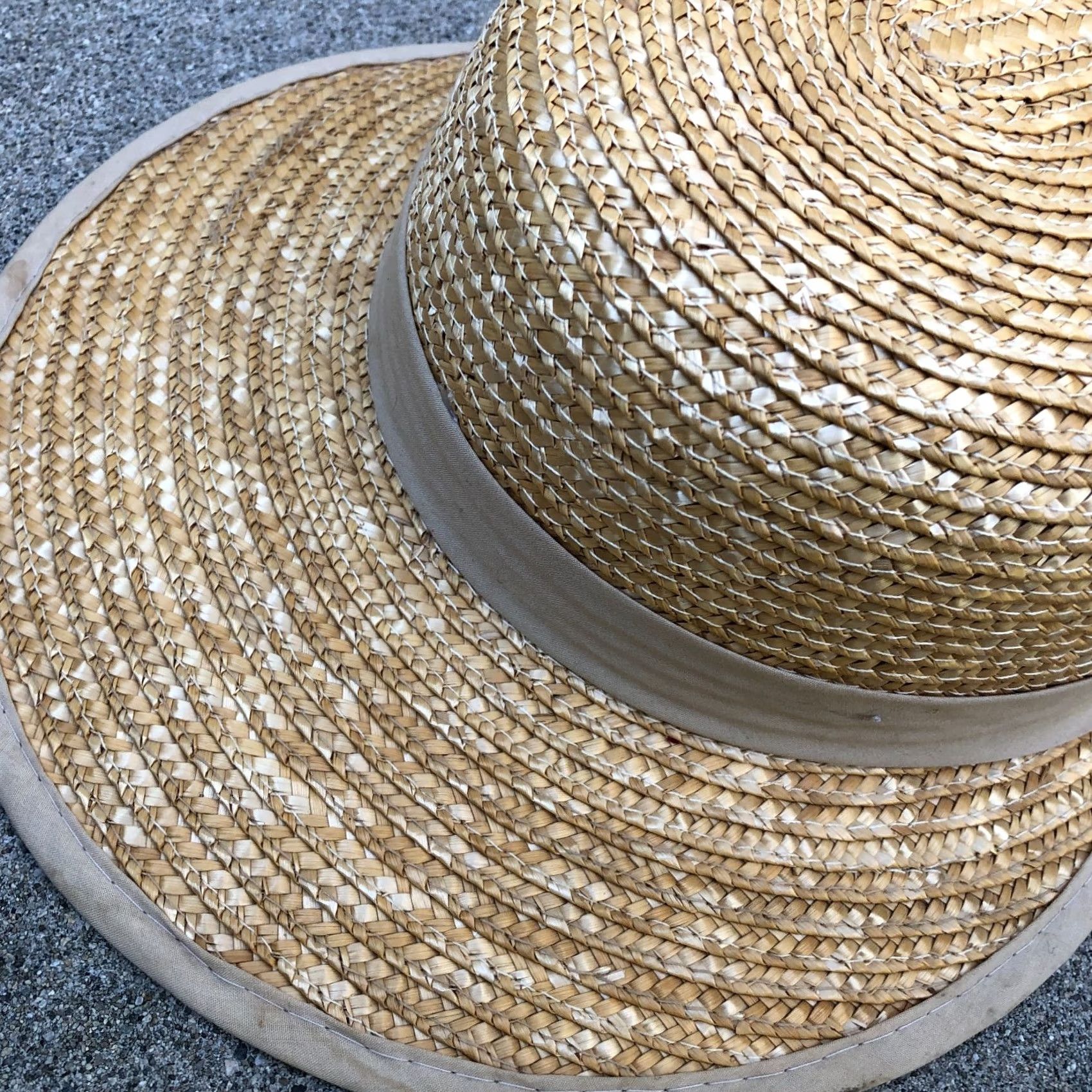 Vintage VINTAGE ARLIN Sun Hat Women's One Size 100% Straw Wide Brim Beige Bow Cap Size ONE SIZE - 2 Thumbnail