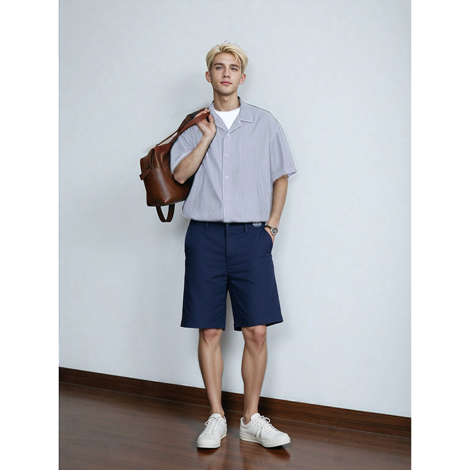 Original Penguin Men’s Original Penguin Shorts Blue Flat Front Basic 32 Size US 32 / EU 48 - 2 Thumbnail
