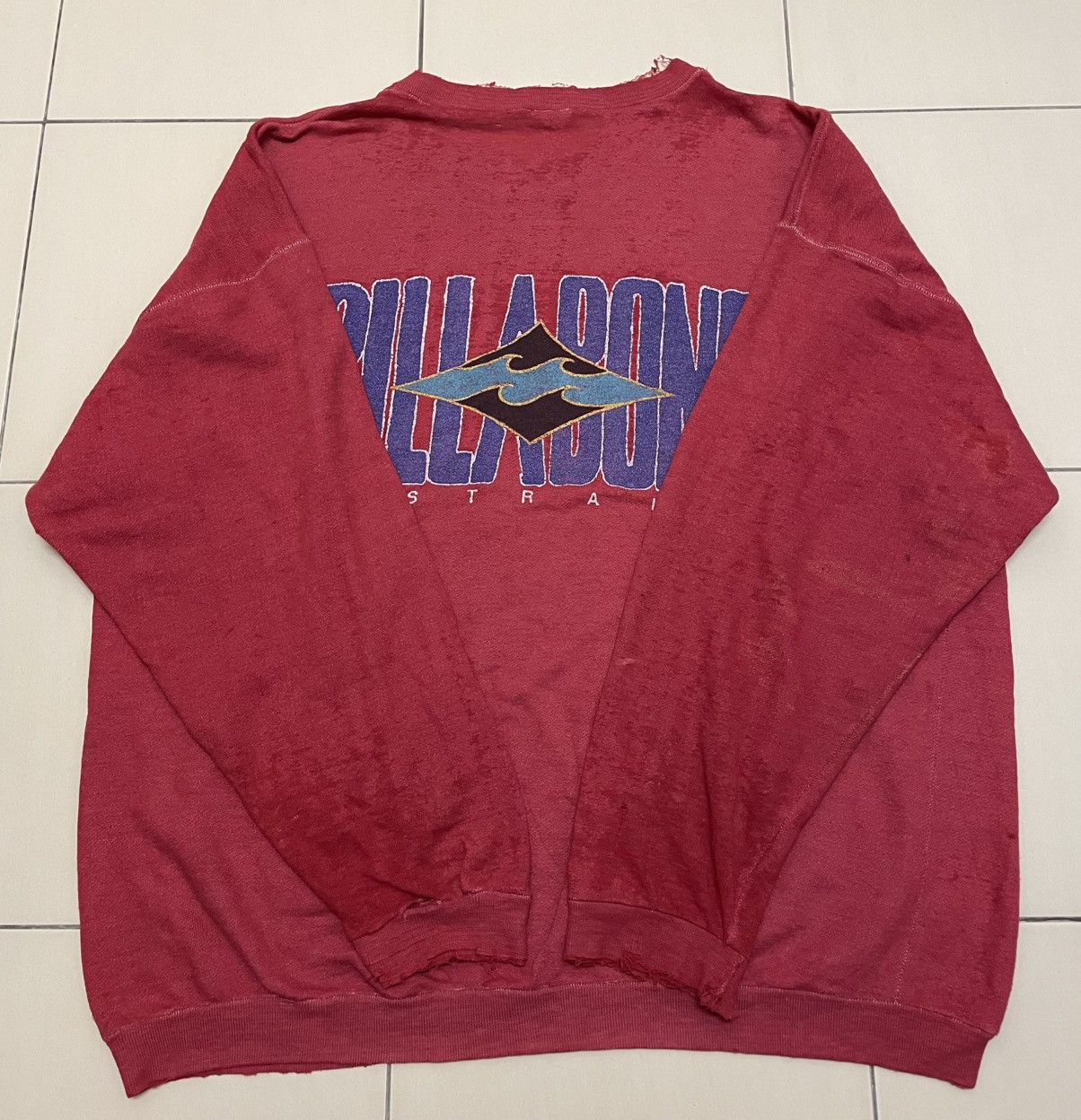 Billabong Vtg 90s Billabong Surf Trashed / Damaged Sweatshirt Size US XXL / EU 58 / 5 - 8 Thumbnail