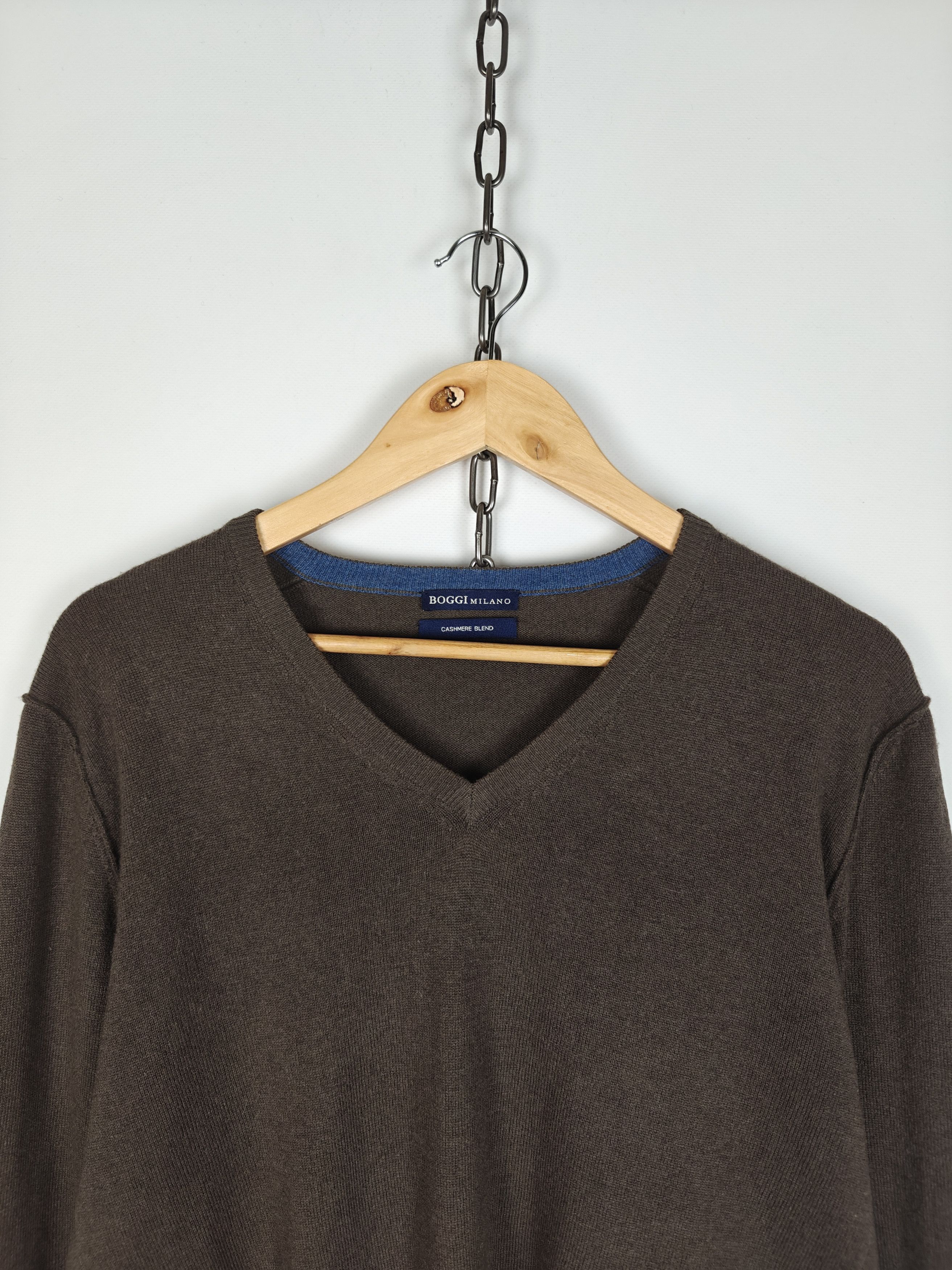 Boggi Boggi Milano Wool&Cashmere Sweater Pullover Brown M Size US M / EU 48-50 / 2 - 2 Thumbnail