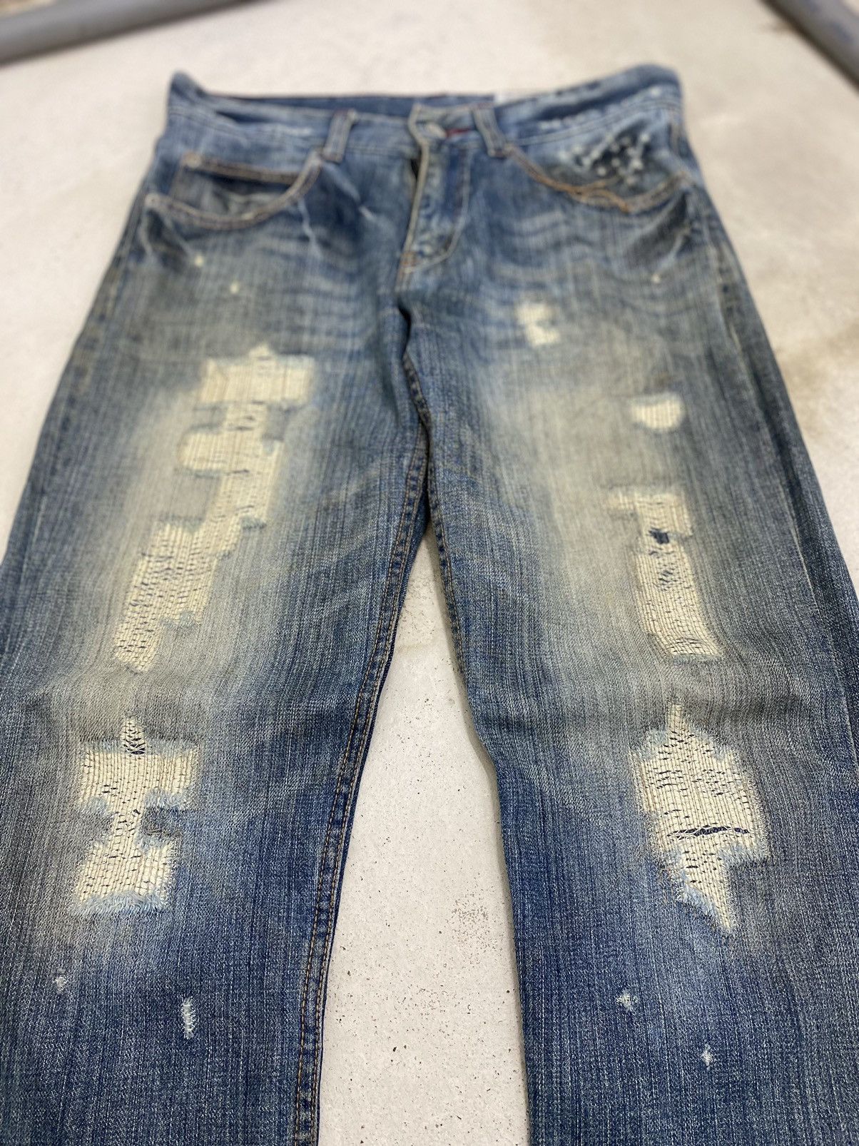 Le Grande Bleu (L.G.B.) Vintage Purete Japan Distress Uruboros Kofu Whisker Straight Size US 31 - 7 Thumbnail