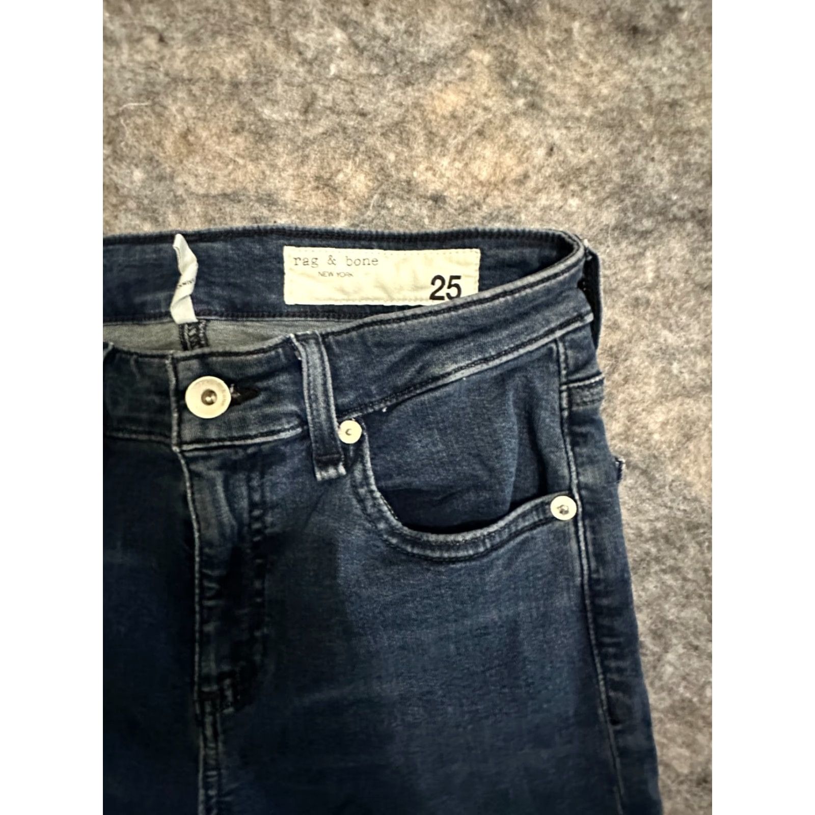 Rag & Bone Rag & Bone Jeans Womens 25 Blue Denim Casual Regular Zip Button Skinny Mid Rise Classic Modern Size 42" / US 20 - 3 Thumbnail
