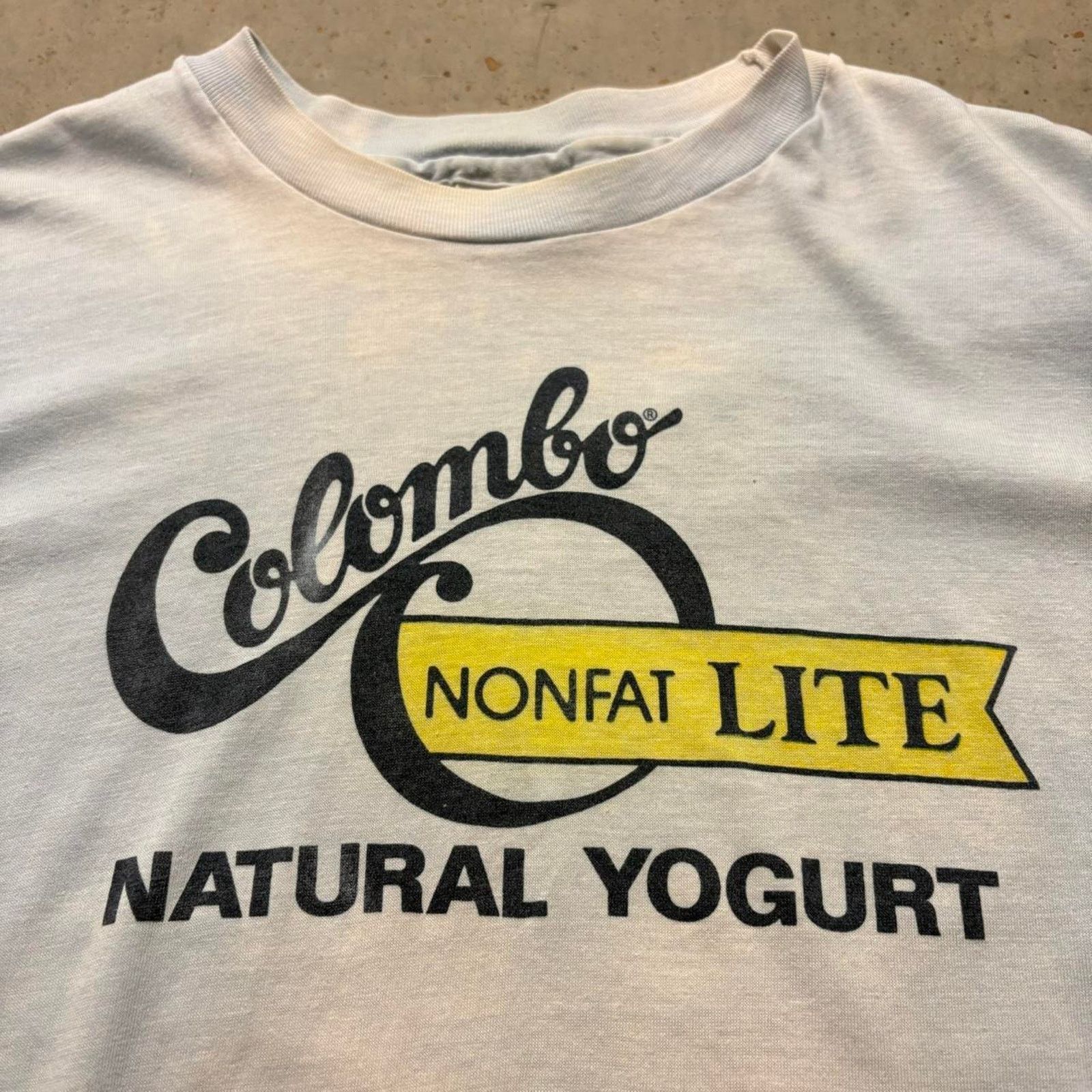Japanese Brand × Vintage Crazy Vintage 80s Colombo Yogurt Faded Promo Graphic T Shirt Size US XL / EU 56 / 4 - 3 Thumbnail