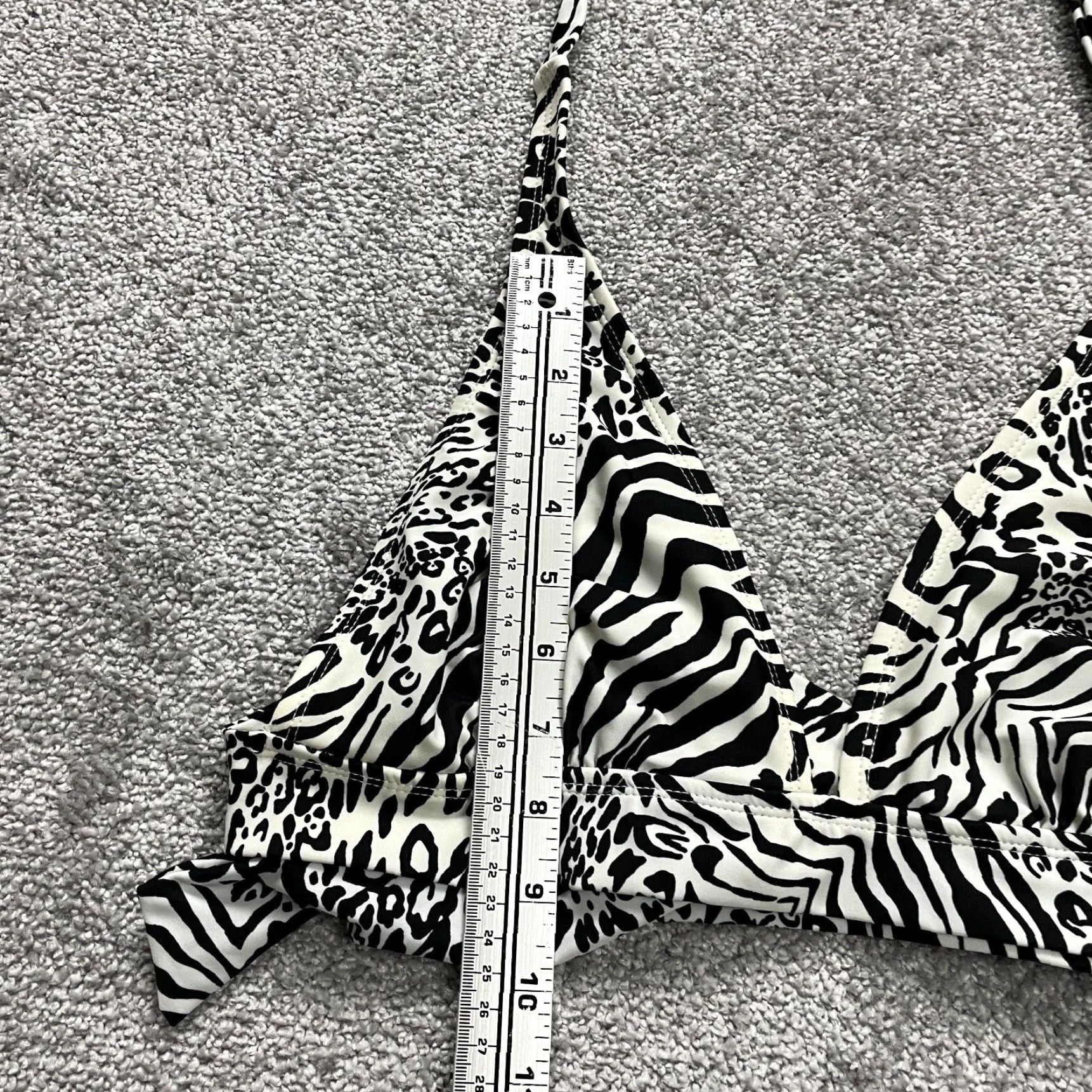 Triangl Unbranded Women's Bikini Top Small Black White Leopard Animal Print Halter Beach Backless Swimwear Size S / US 4 / IT 40 - 7 Thumbnail