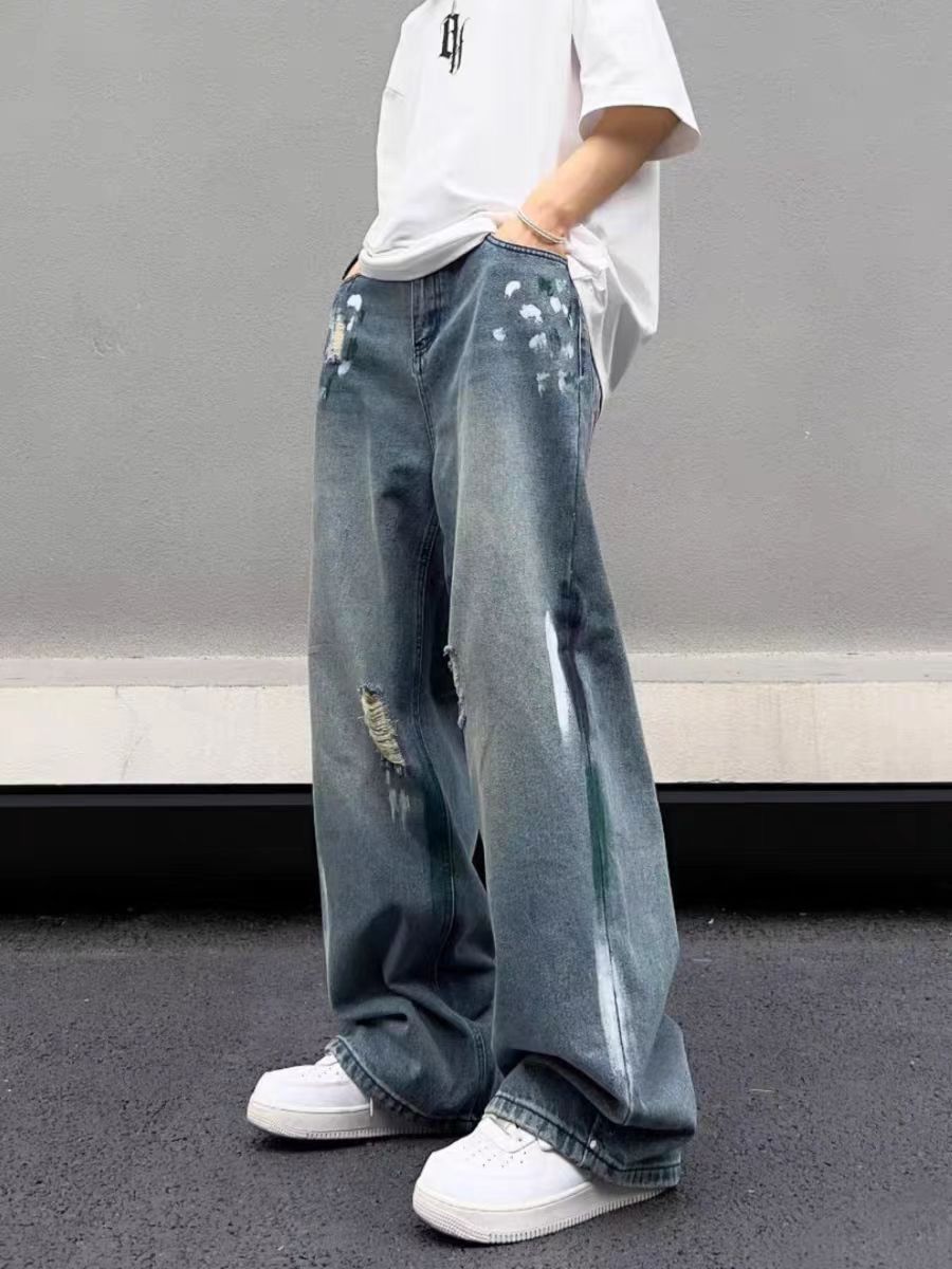 Japanese Brand × Jean Washed and ripped baggy jeans Size US 34 / EU 50 - 2 Thumbnail