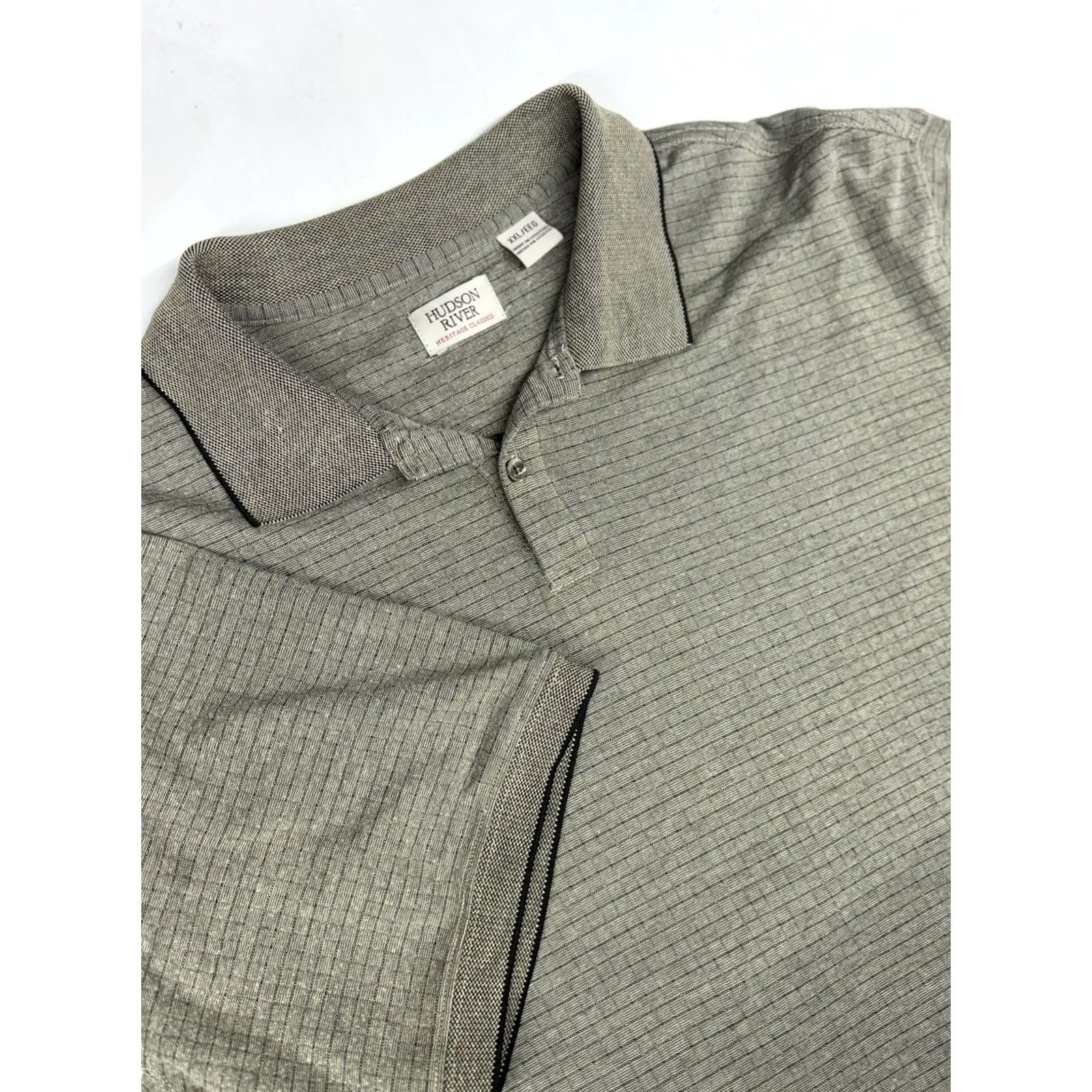 Vintage VINTAGE Hudson River Polo Shirt 2XL Men Green 90s Check Short Sleeve Collared Pullover Casual Golf Size US XXL / EU 58 / 5 - 2 Thumbnail