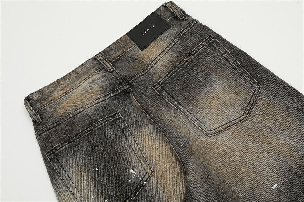 Japanese Brand × Jean Street American loose casual ink-splashed distressed jeans Size US 32 / EU 48 - 5 Thumbnail