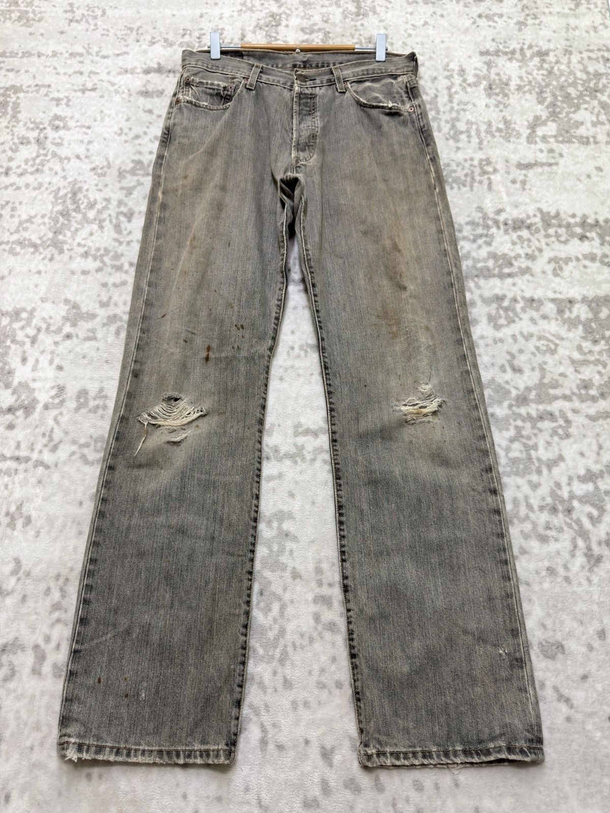 Levi's Vintage Levi's 501 Distressed Thrashed Mud Wash Denim Jeans Size US 32 / EU 48 - 1 Thumbnail