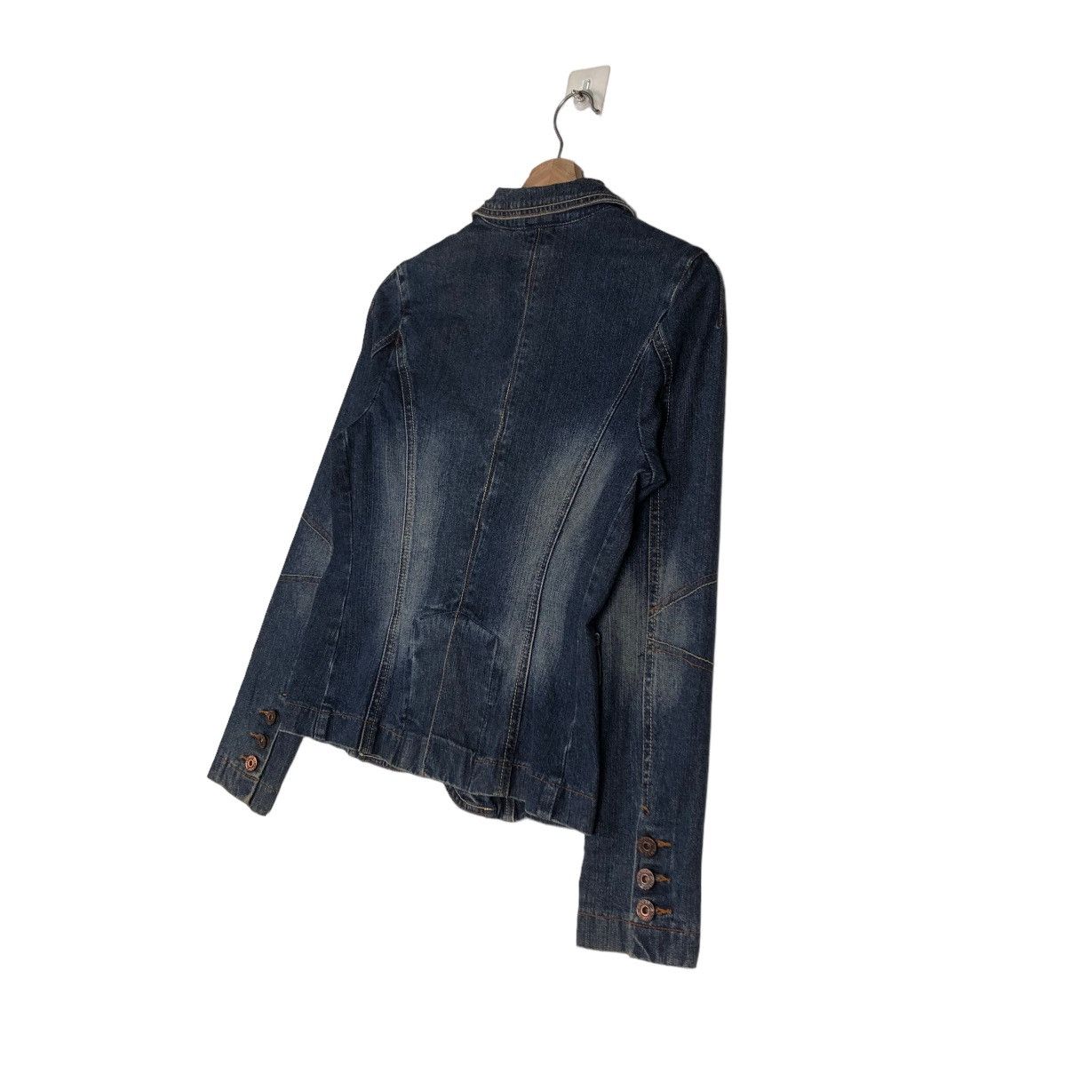 Hysteric Glamour 📌VINTAGE CROPPED BIKER JACKET DENIM EXPOSED JAPAN Size S / US 4 / IT 40 - 13 Thumbnail