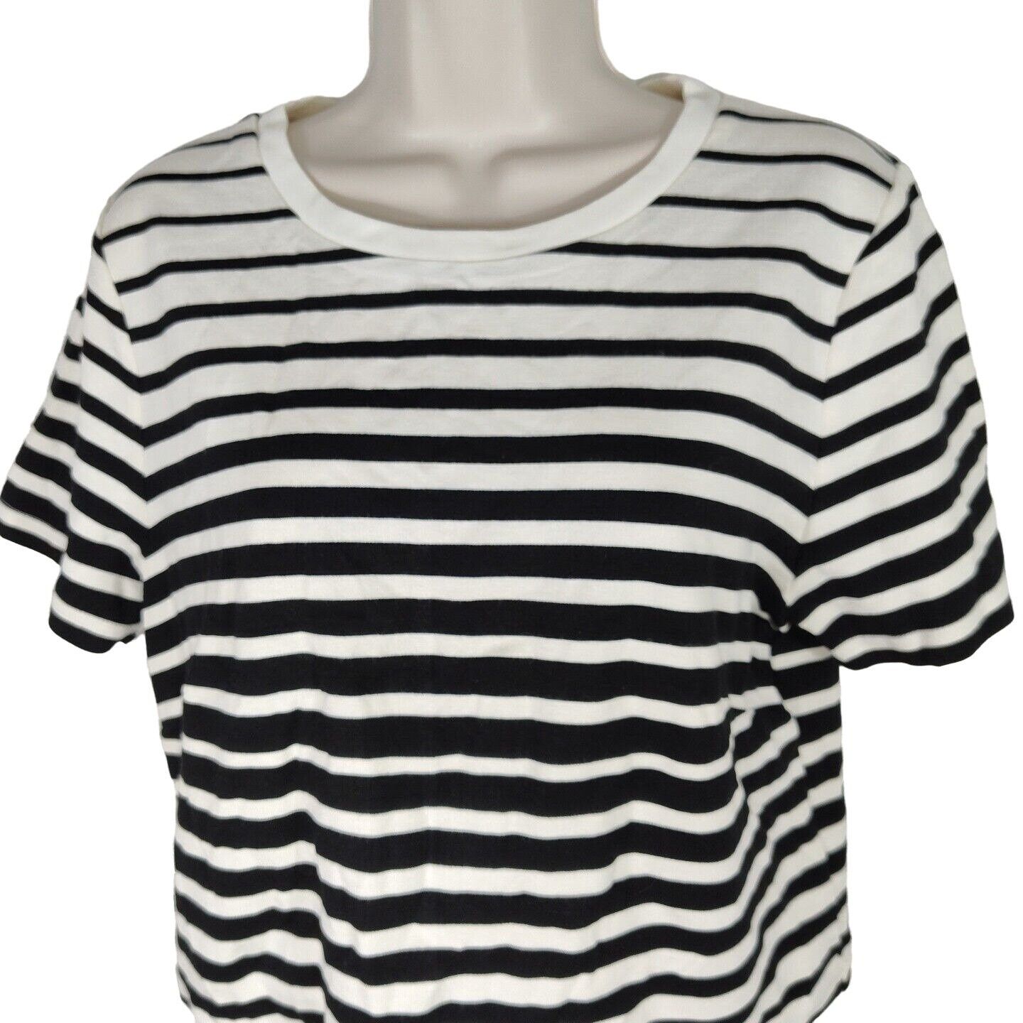 Forever 21 Forever 21 Crop Knit Top Crew Neck Size 1X Black Striped Size XL / US 12-14 / IT 48-50 - 2 Thumbnail