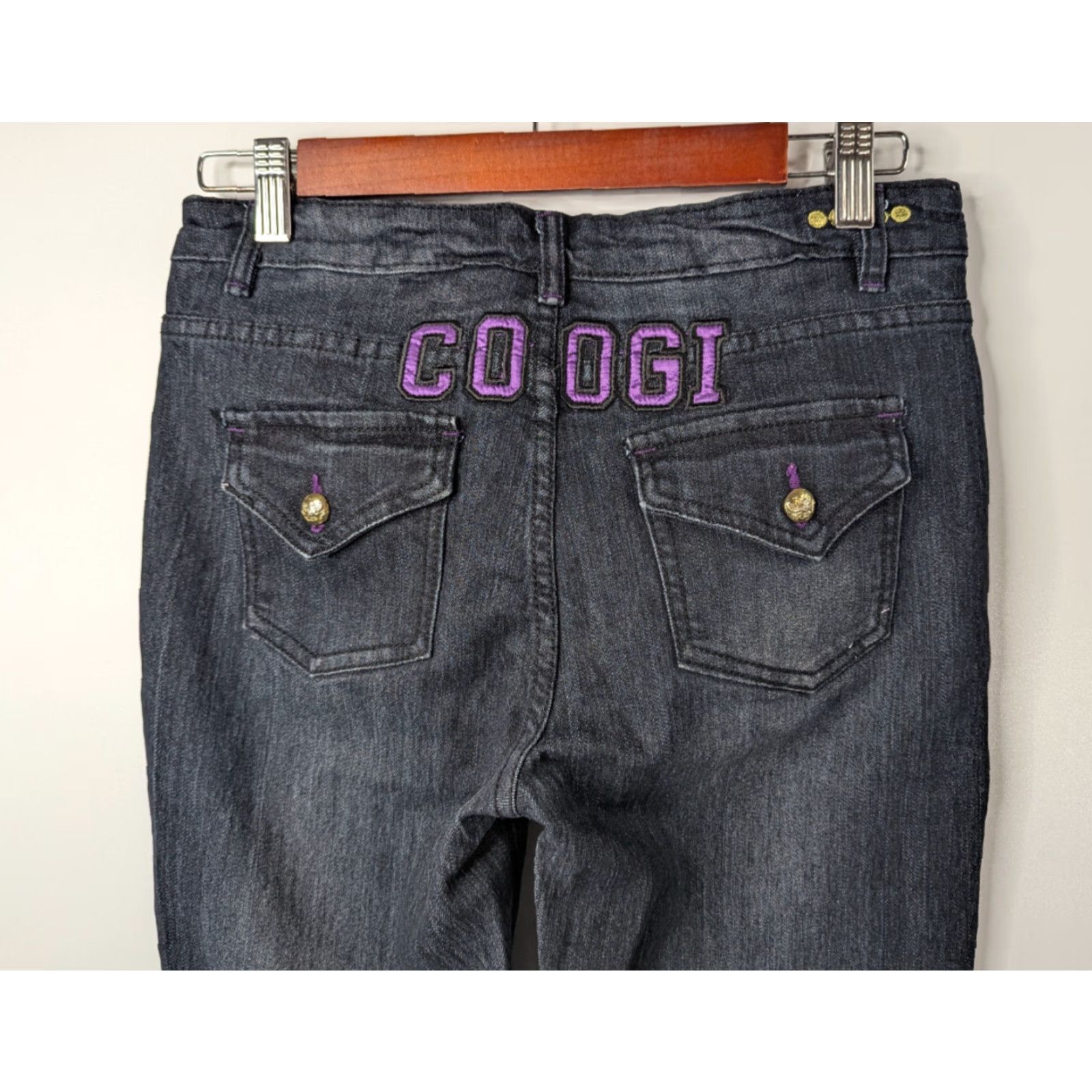 Coogi COOGI Jeans Womens Size 16 Dark Denim Embroidered Logo Pockets Y2K 90s Hip Hop Floral Straight Regular Blue Cotton Denim Size 38" / US 16 / IT 52 - 3 Thumbnail