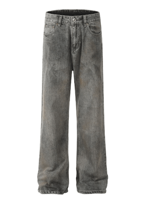 Japanese Brand × Jean Washed grey basic versatile straight loose distressed jeans Size US 32 / EU 48 - 5 Thumbnail