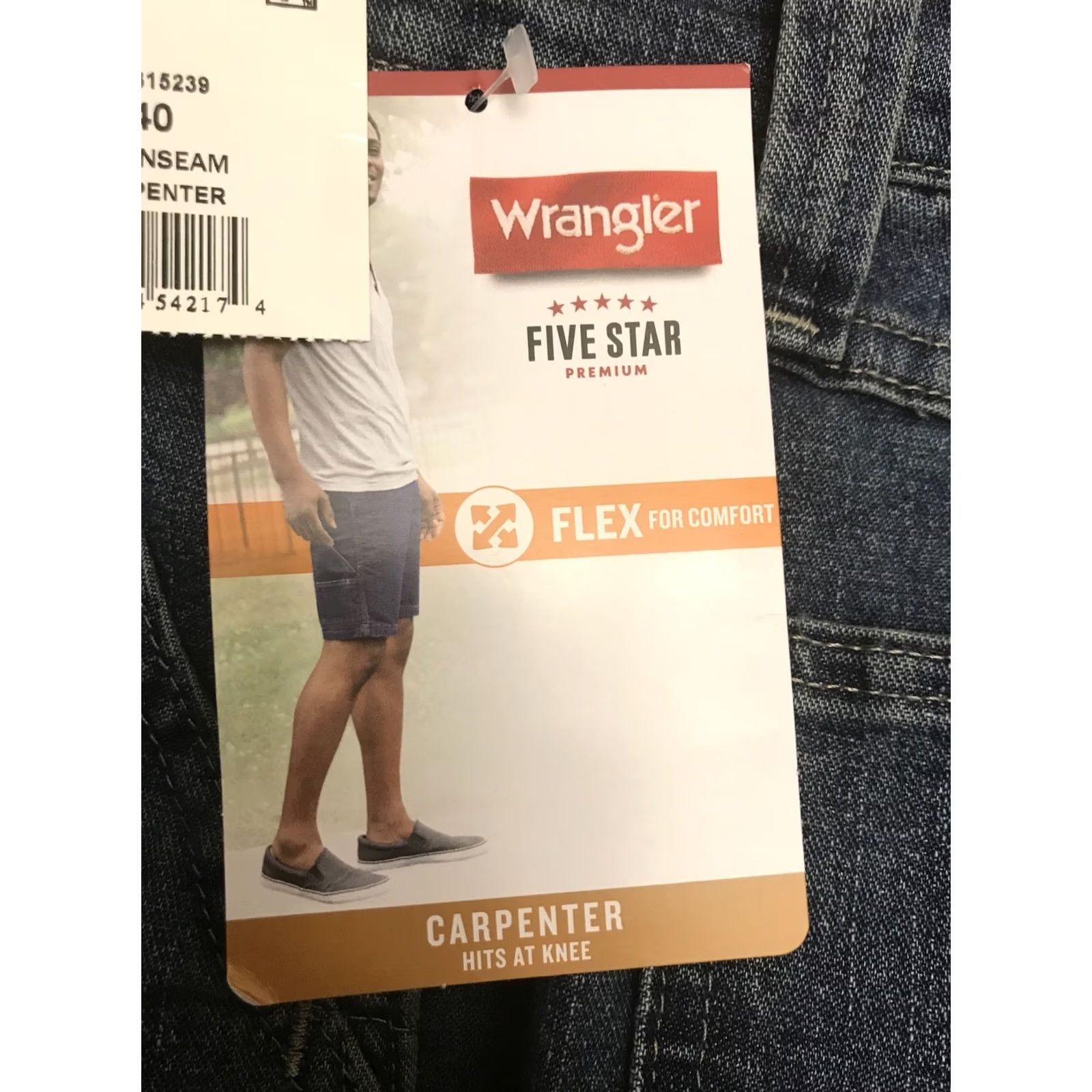 Wrangler Wrangler Jeans Shorts Carpenter 40 Blue Denim 10" Inseam Regular Mens Cotton Spandex Pocket Hammer Loop Workwear NWT Size US 40 / EU 56 - 4 Thumbnail
