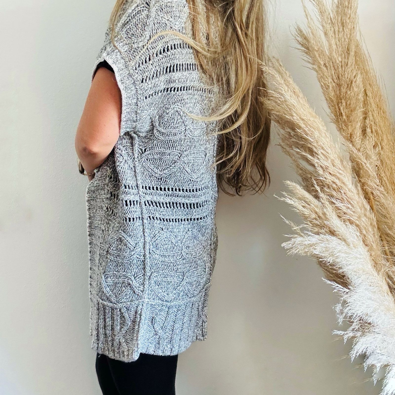 Banana Republic NEW Banana Republic Grey White Cable Knit Cardigan Sweater Size S / US 4 / IT 40 - 3 Thumbnail