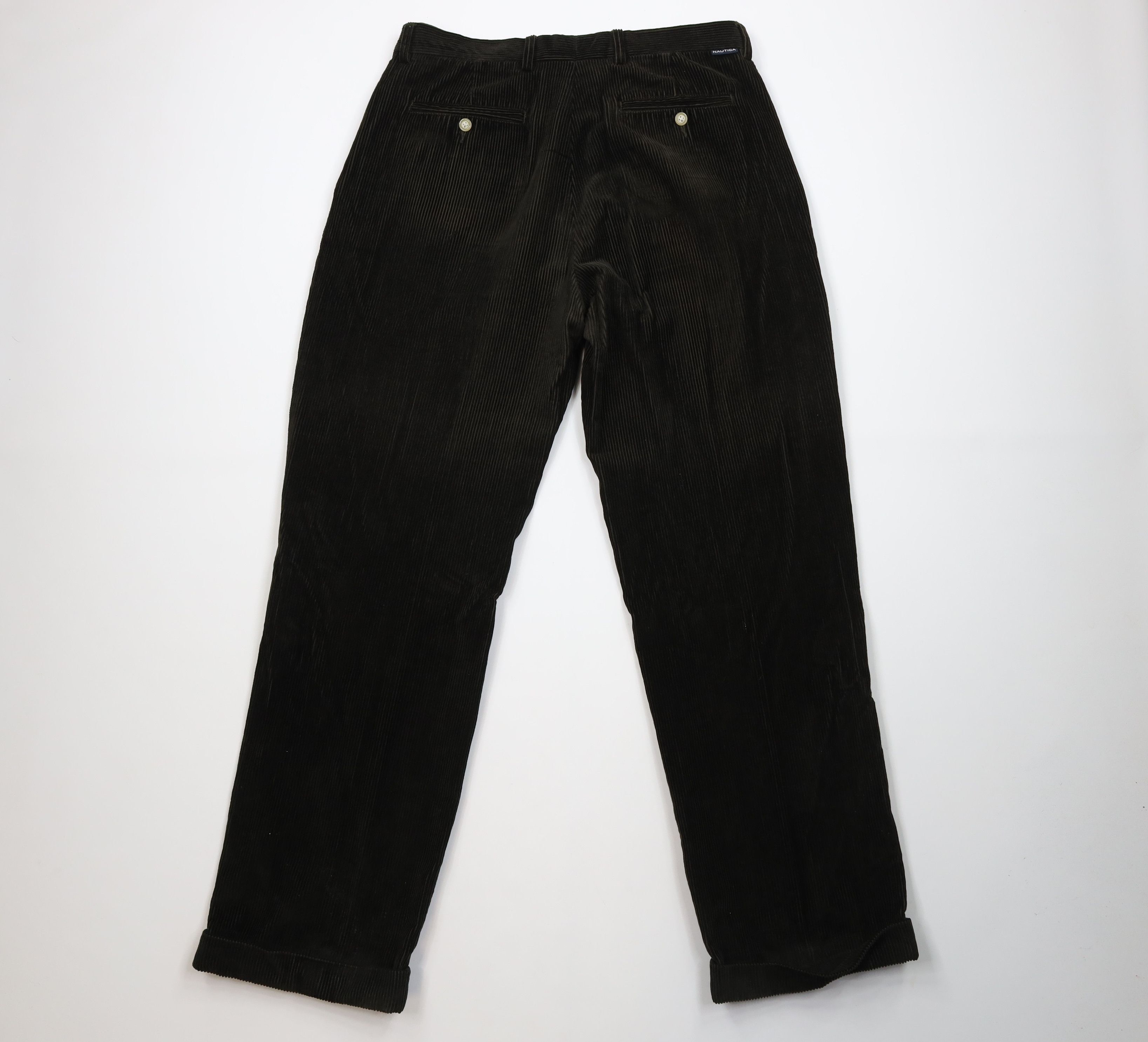Nautica Vintage 90s Nautica Wide Leg Corduroy Chino Pants Green Size US 36 / EU 52 - 9 Thumbnail