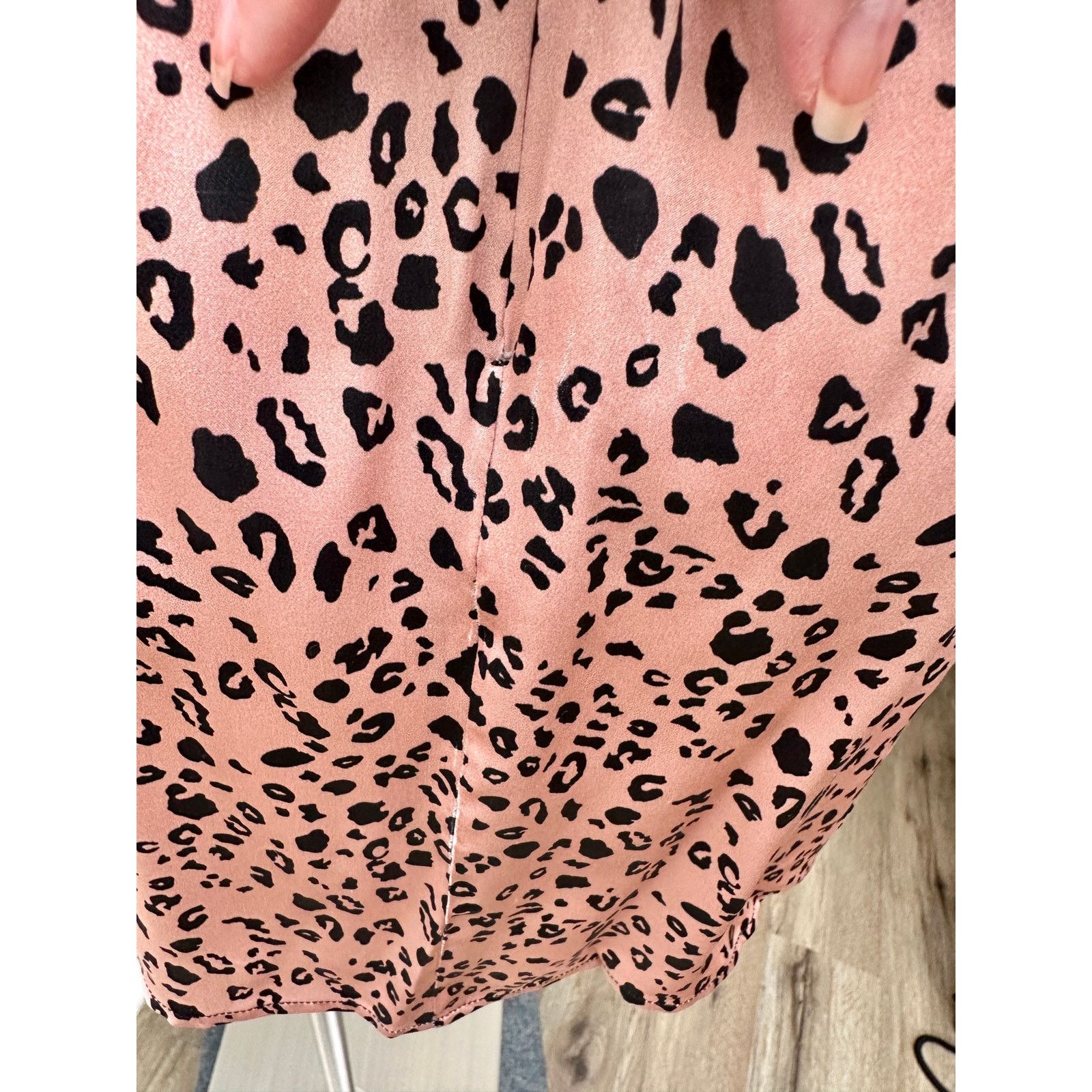 Reformation Reformation Silk Cheetah Mini Pink/Black 6 Spaghetti Strap Size M / US 6-8 / IT 42-44 - 7 Thumbnail