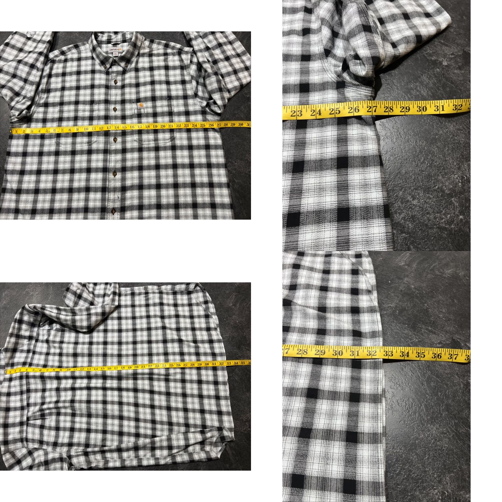 Carhartt Carhartt Button-Up Shirt Plaid Long Sleeve Relaxed Fit Mens 2XL Black & White Size US XXL / EU 58 / 5 - 8 Thumbnail