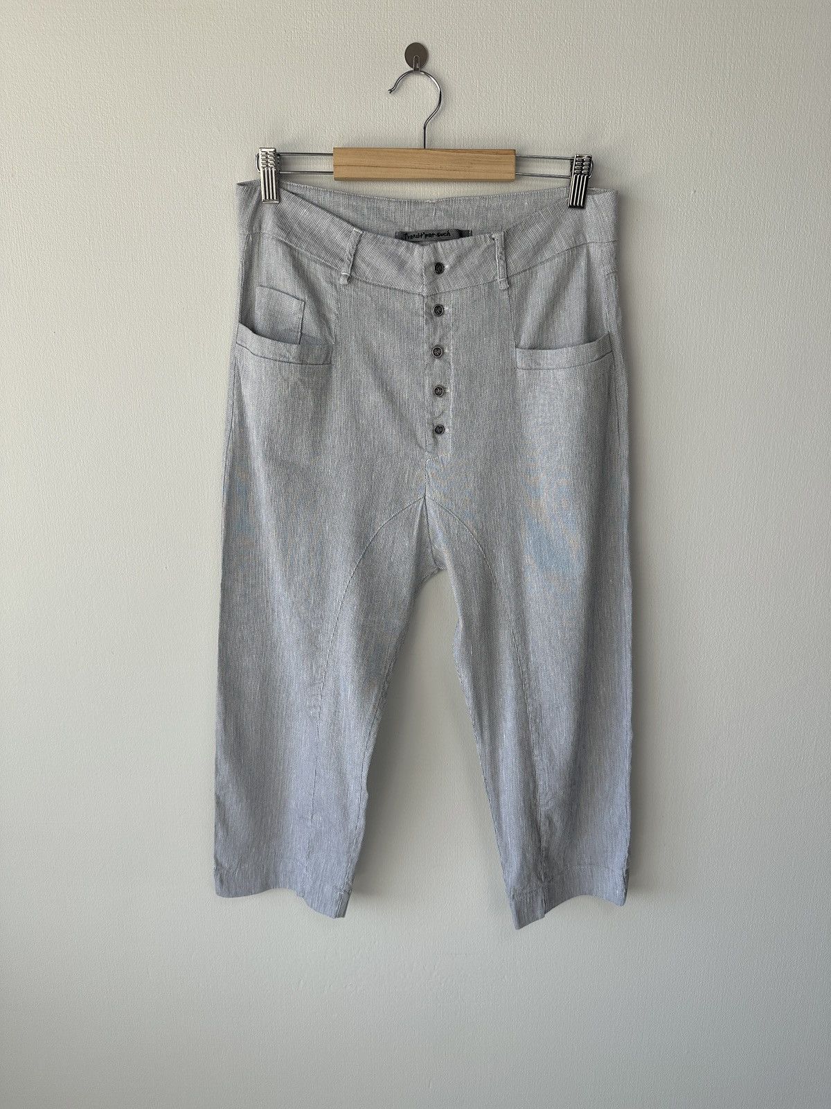 Transit TRANSIT PAR SUCH Drop Crotch Linen Blend Cropped Pants Sz 2 Size 30" / US 8 / IT 44 - 1 Thumbnail