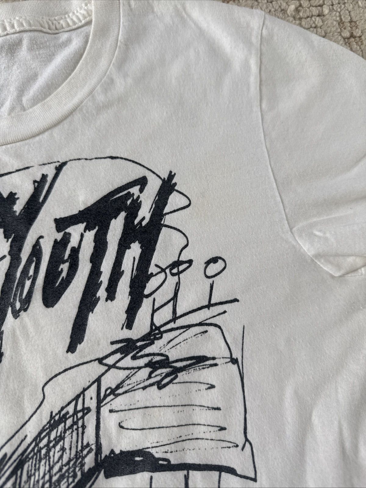 Vintage 1990s / Early y2k Sonic Youth Babydoll Cut Tshirt Size US XXS / EU 40 - 3 Thumbnail