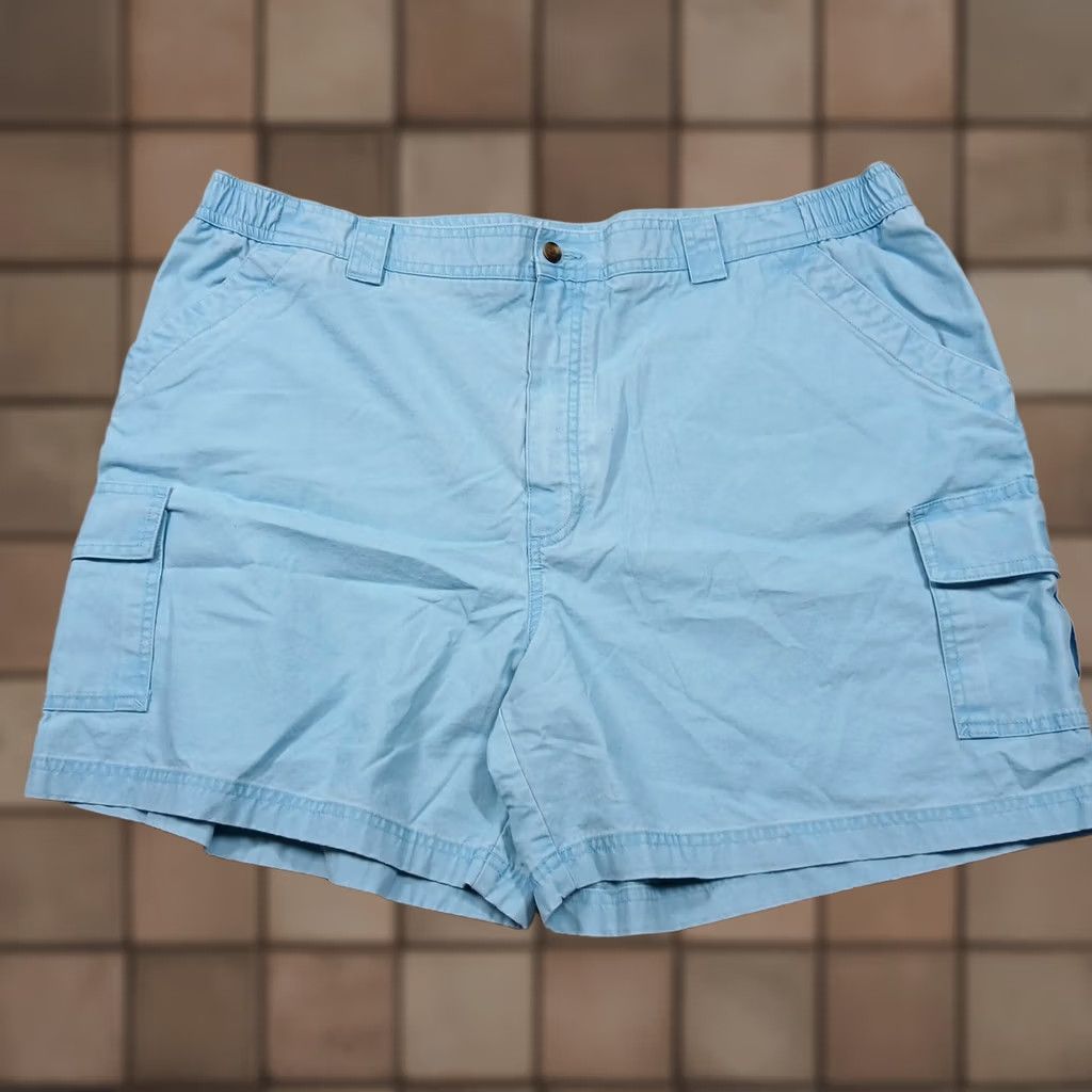 Vintage L.L.Bean Cargo Shorts Mens 44 Light Blue Comfort Waist Elastic Cotton Pockets Size US 44 / EU 60 - 1 Thumbnail