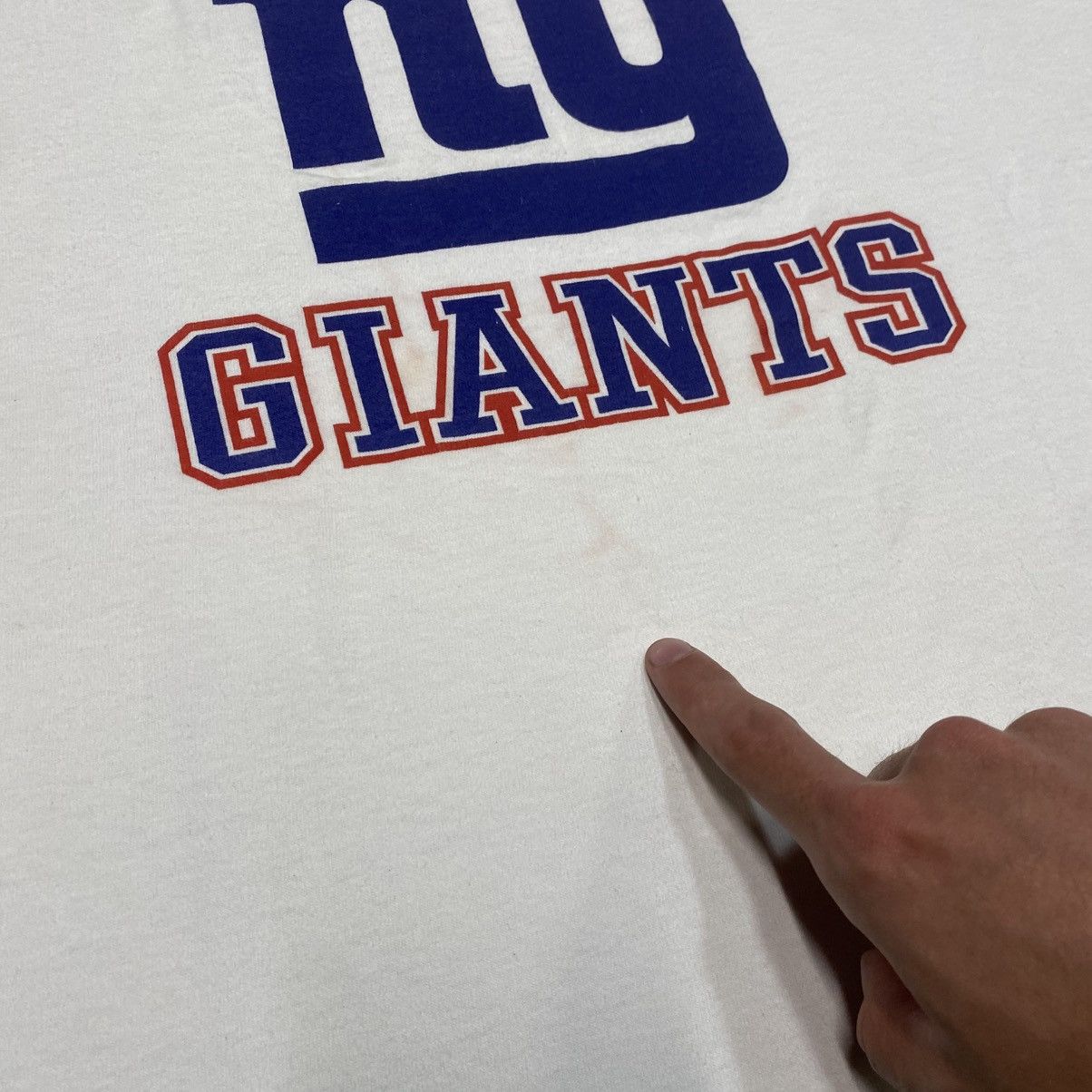 NFL × Vintage Y2K New York Giants White NY NFL Tshirt Size US XL / EU 56 / 4 - 6 Thumbnail