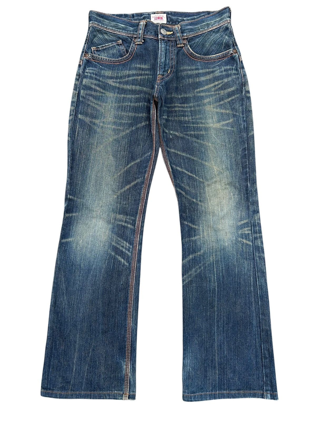 Kapital Flare Vintage Edwin Buckle Back Rusty Distressed Denim Jeans Size US 32 / EU 48 - 2 Thumbnail