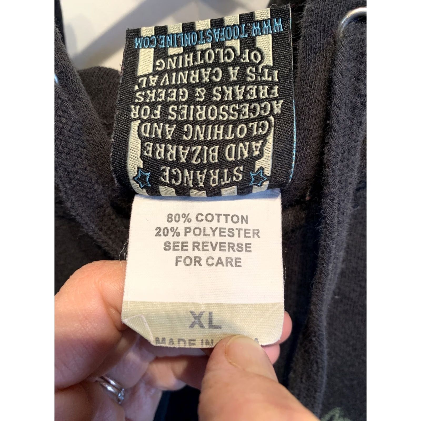 J Brand VINTAGE Too Fast Gothic Witch Mohawk Graphic Hooded Full Zip Sweatshirt XL Jacket Hoodie Womens Size XL / US 12-14 / IT 48-50 - 5 Thumbnail