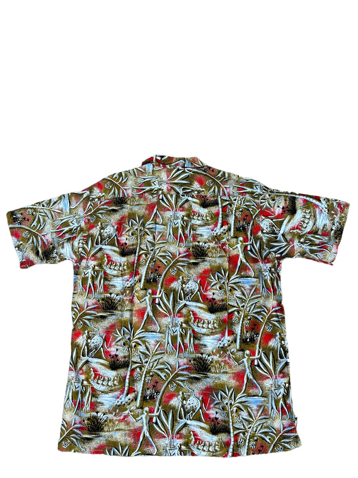 Other Jun Saito Grass Men’s Japan Abstract Print Rayon Hawaiian Size US M / EU 48-50 / 2 - 2 Thumbnail