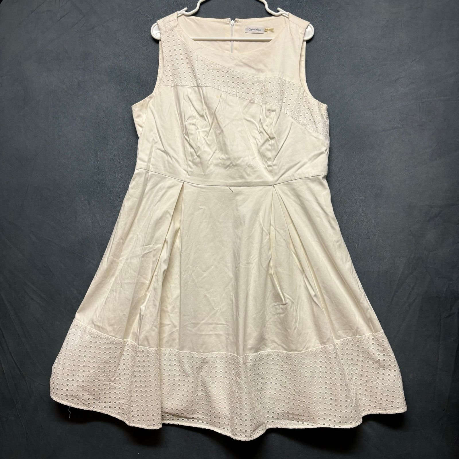 Calvin Klein Calvin Klein Size 16 Midi Dress Eyelet Lace Cottage Country Grailed