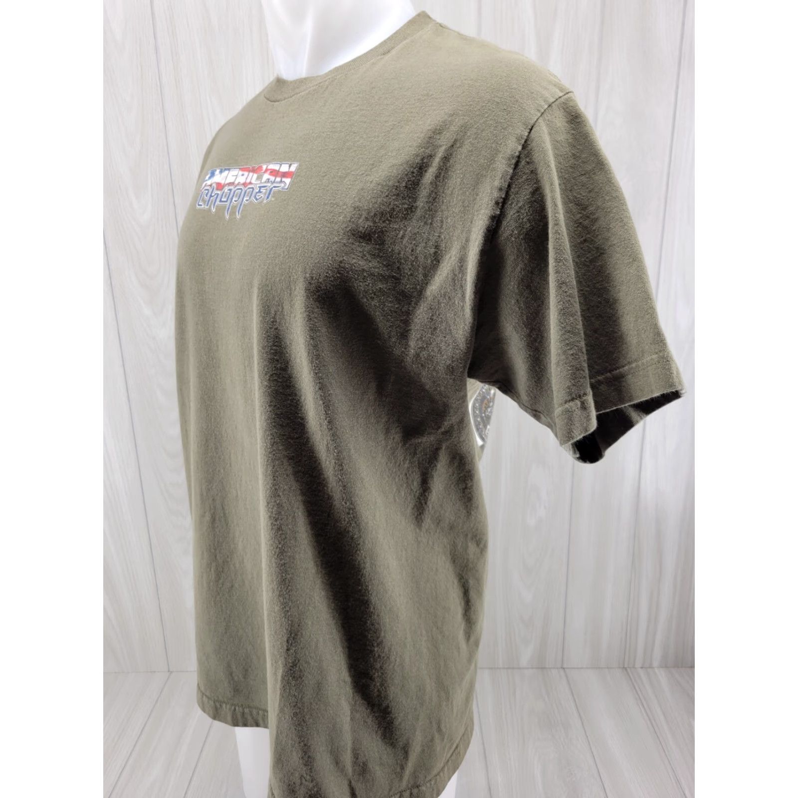 Vintage VINTAGE Distressed American Chopper POW MIA Bike T Shirt Green Sz Large Mens Shirt Size US L / EU 52-54 / 3 - 5 Thumbnail