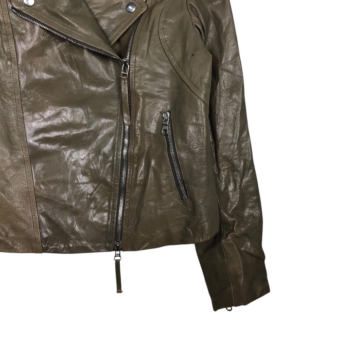 Japanese Brand Leather Jacket Double Collar Support Surface 14th Addiction Size M / US 6-8 / IT 42-44 - 6 Thumbnail