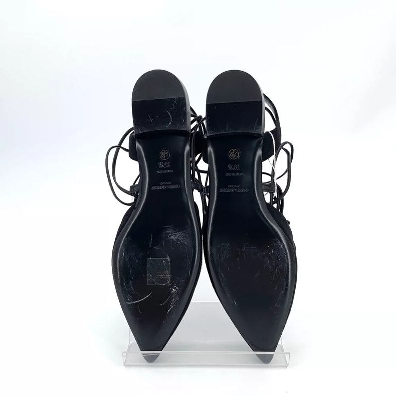 Saint Laurent Paris Saint Laurent Paris Black pointed strap flat sandals Size US 7 / IT 37 - 5 Thumbnail