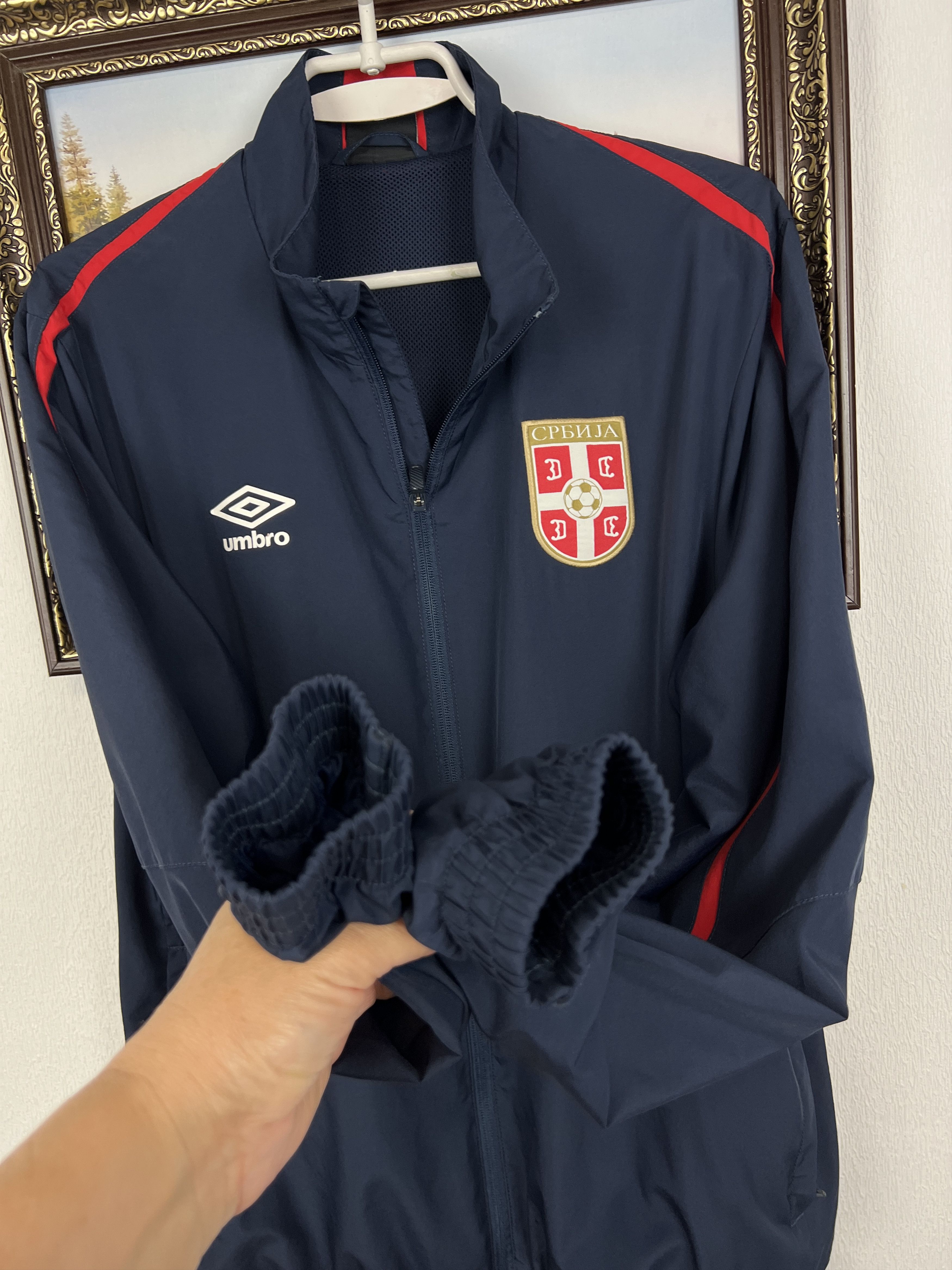 Umbro Serbia Football Jacket Blue Soccer Track Top Mens National Size US L / EU 52-54 / 3 - 5 Thumbnail
