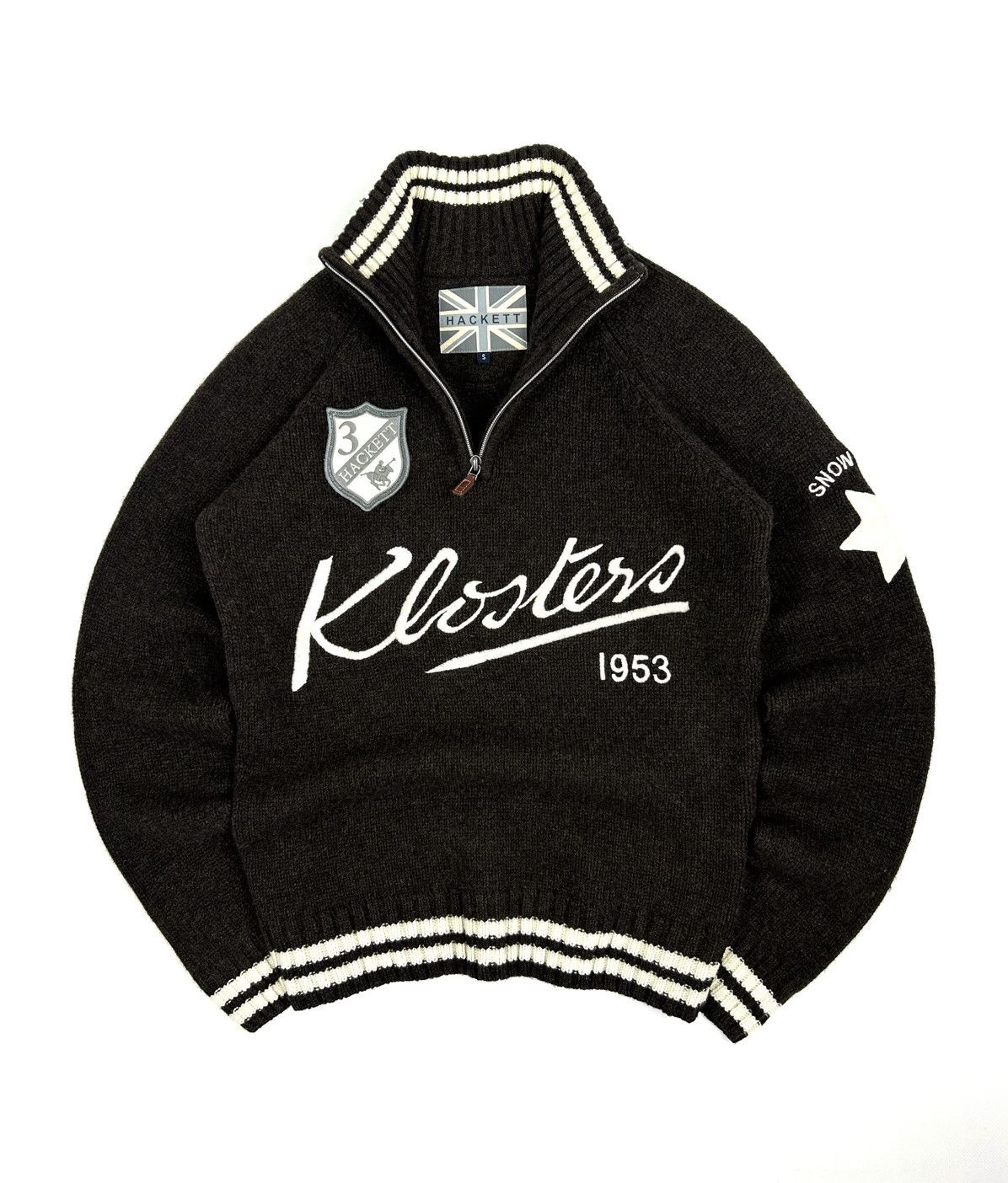 Hackett Vintage Hackett London Snow Polo Knitted Wool Zip Sweater Size US S / EU 44-46 / 1 - 1 Thumbnail